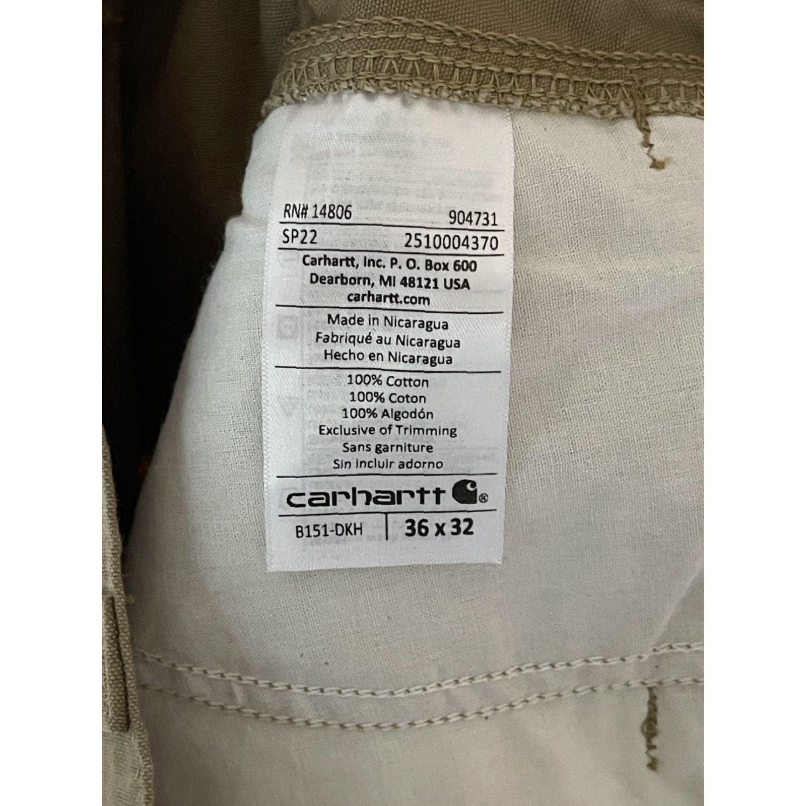 Carhartt Carhartt Men's Canvas Utility Work Pant Loose Fit 36x31.5 Tan Khaki Pants Mens Size US 36 / EU 52 - 5 Thumbnail