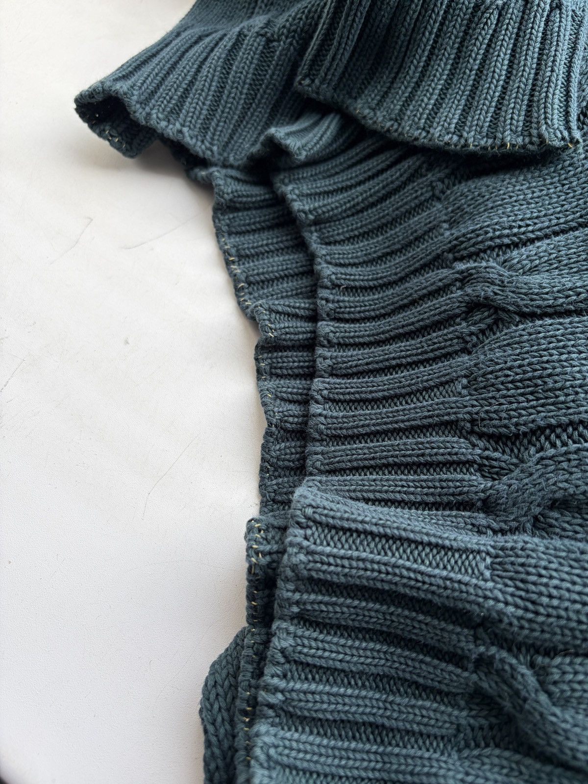 Burberry Burberry London Dark Green Cable Knit Cotton Sweater Size L Size US L / EU 52-54 / 3 - 15 Thumbnail
