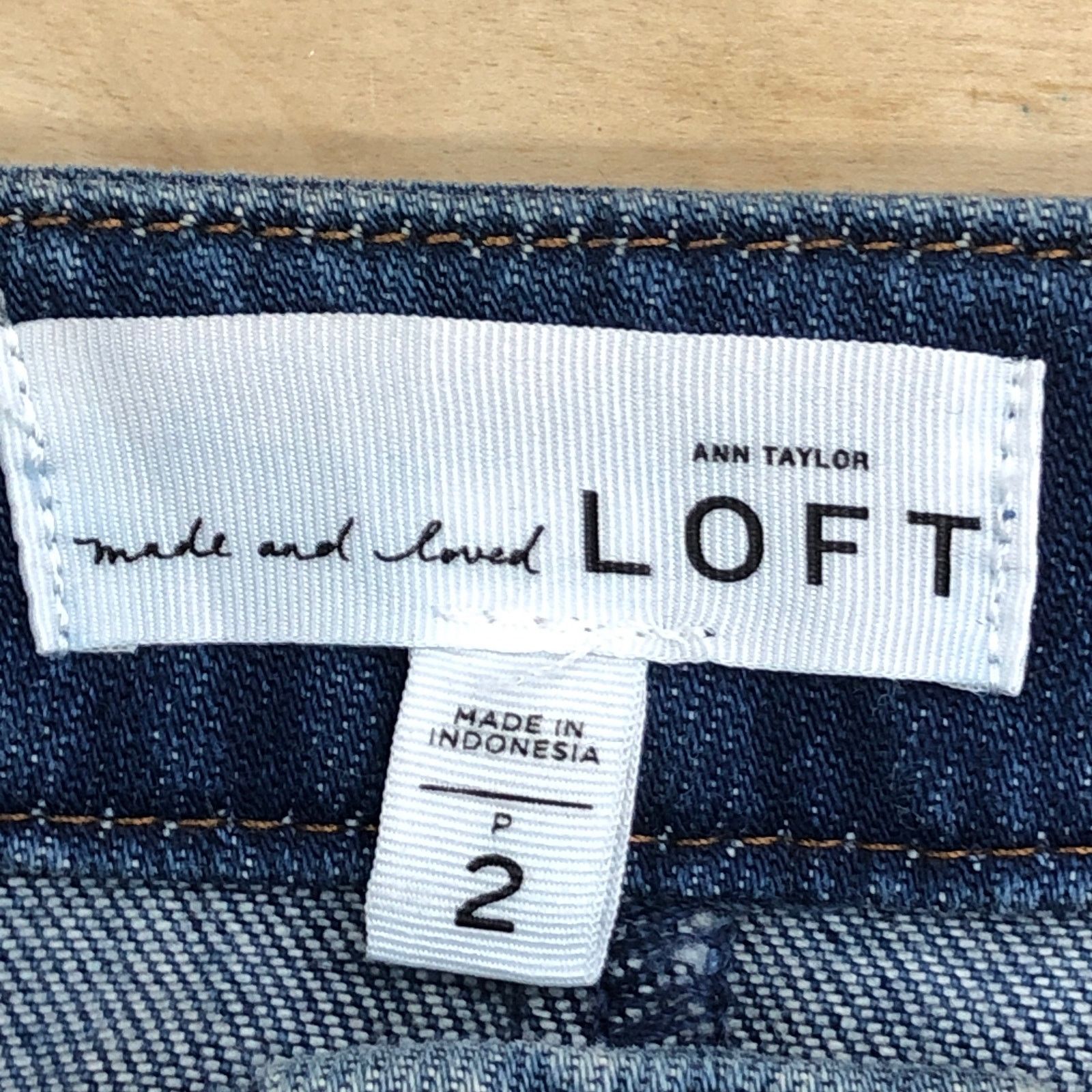 Loft Loft Petite Sz 2P Skirt Denim Jean Patch Pocket Button Front Size 28" / US 6 / IT 42 - 12 Thumbnail