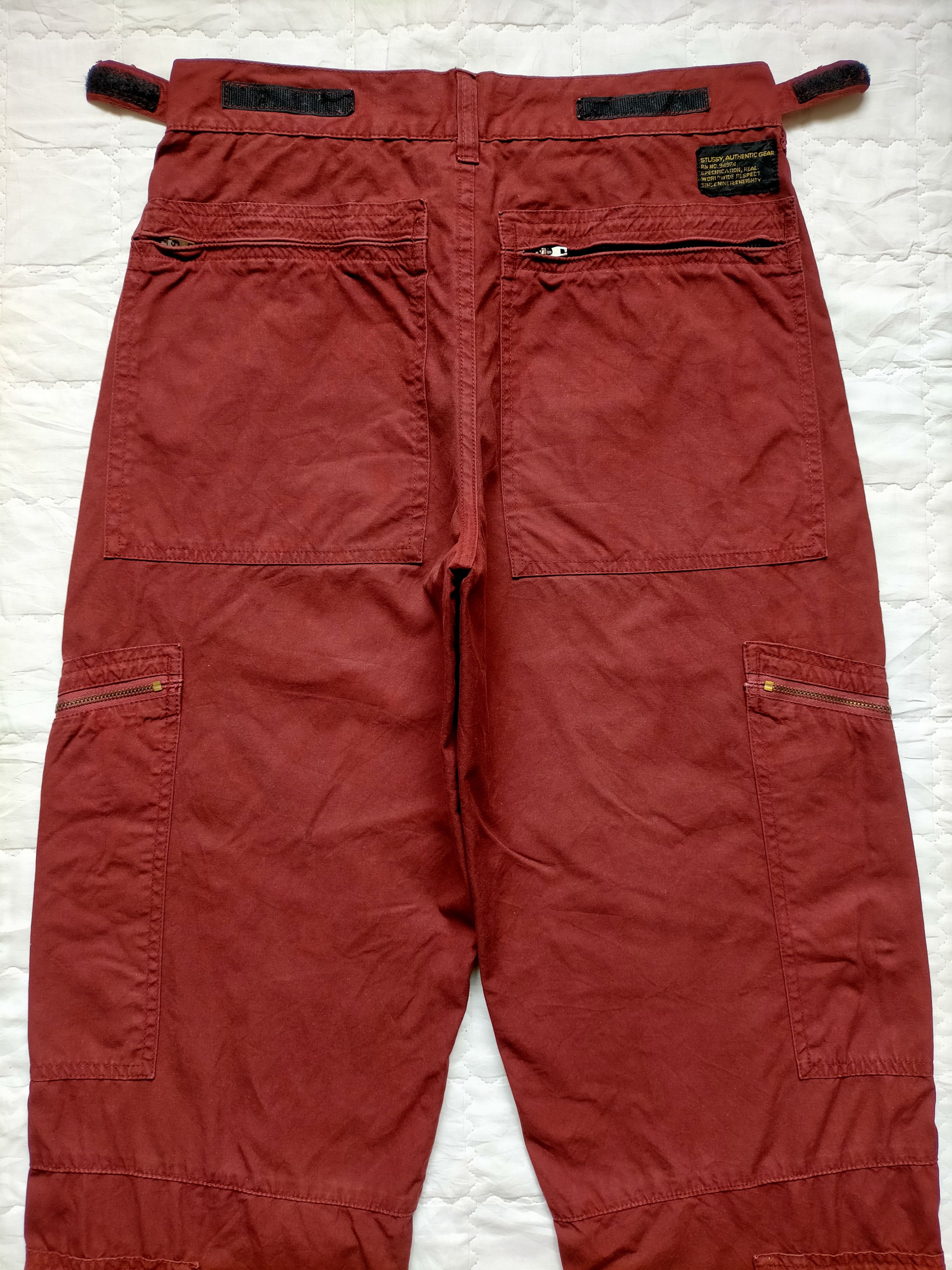 Stussy Stussy Authentic Gear Multipocket Zipped Red Pants Size US 30 / EU 46 - 16 Thumbnail