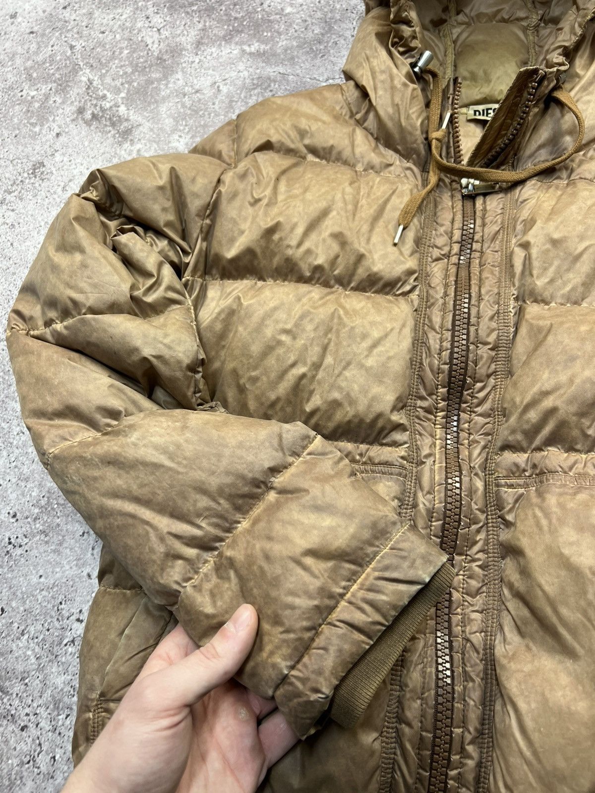 Diesel Vintage Y2K Diesel Puffer Jacket Down Filled Jacket Kaki Size US S / EU 44-46 / 1 - 5 Thumbnail