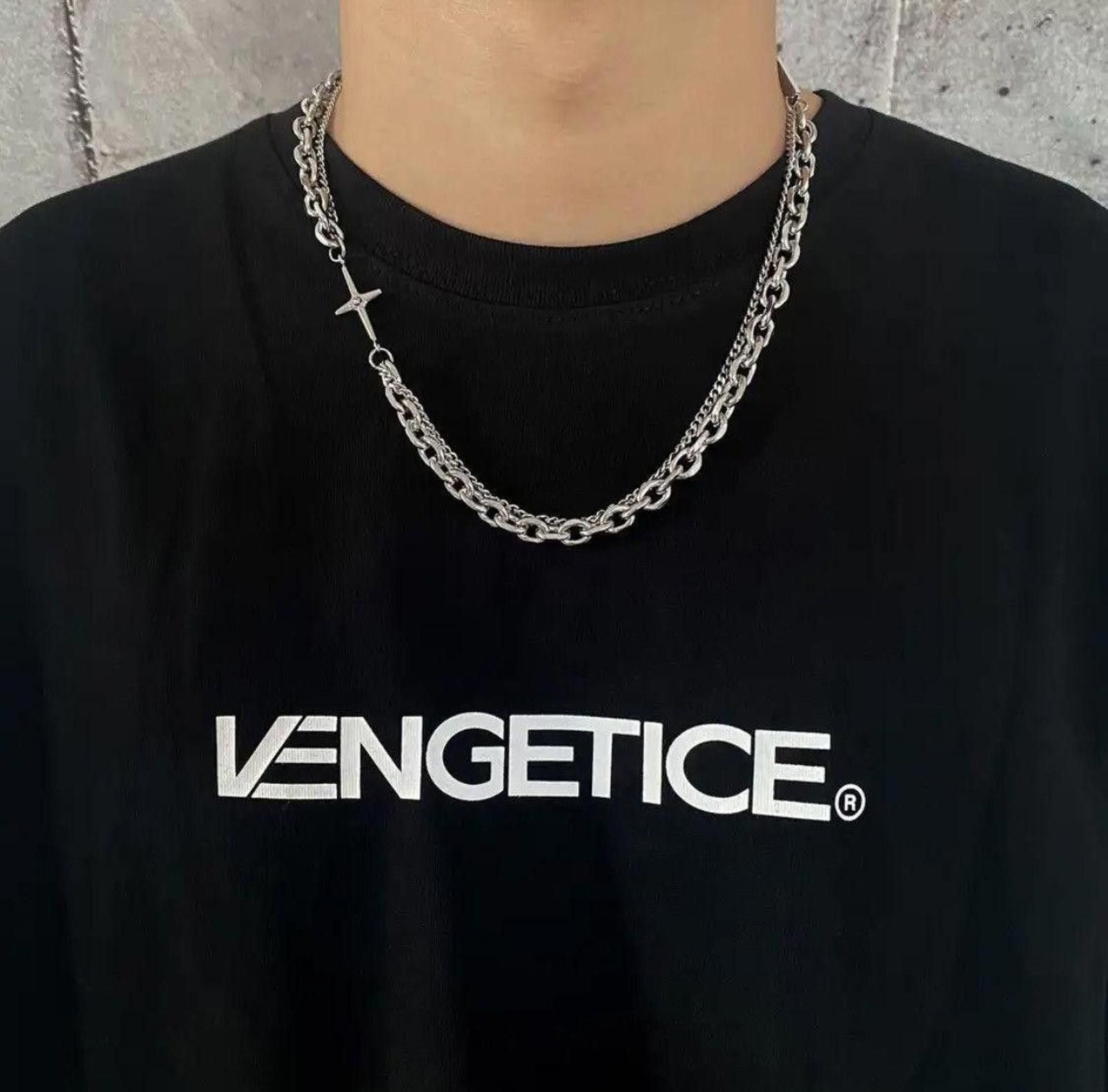 Jewelry Double Layer Star Chain in Silver, Men's