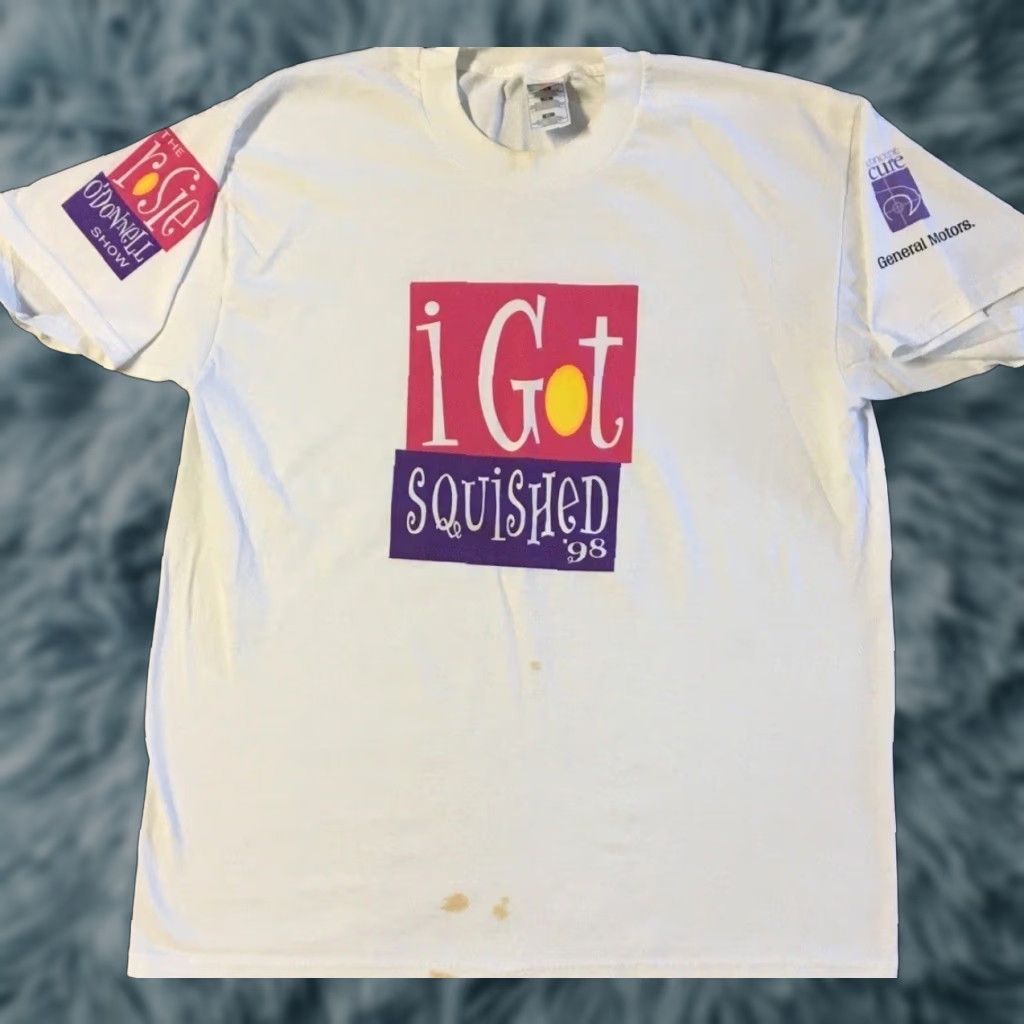 Vintage VINTAGE 90s I Got Squished Rosie O’Donnell Show Promo Shirt XL White Funny TV Grunge Men T-Shirt Short Sleeve Size US XL / EU 56 / 4 - 1 Thumbnail