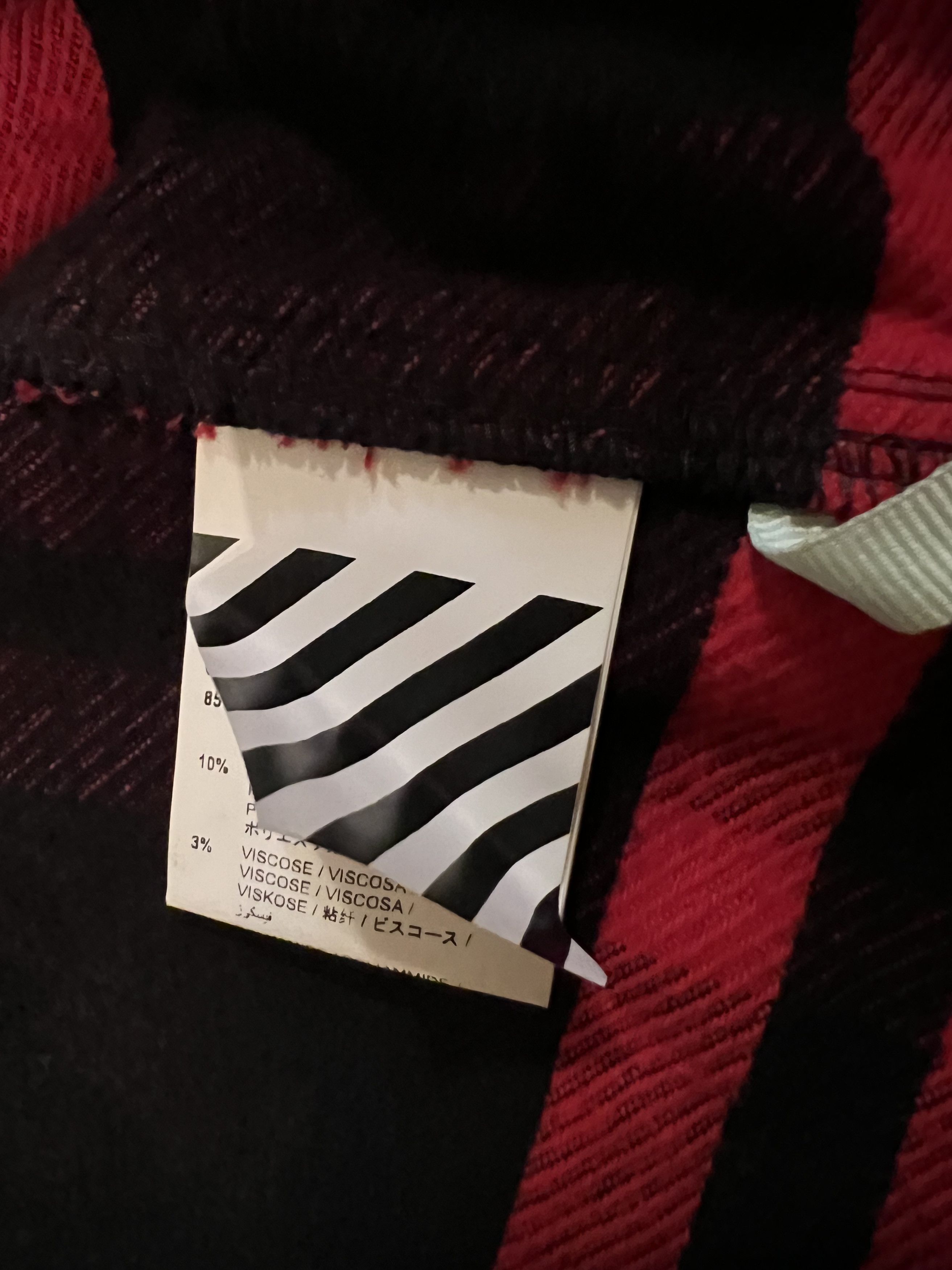 Off-White Off-White Red Flannel Shirt "99" Size US S / EU 44-46 / 1 - 9 Thumbnail