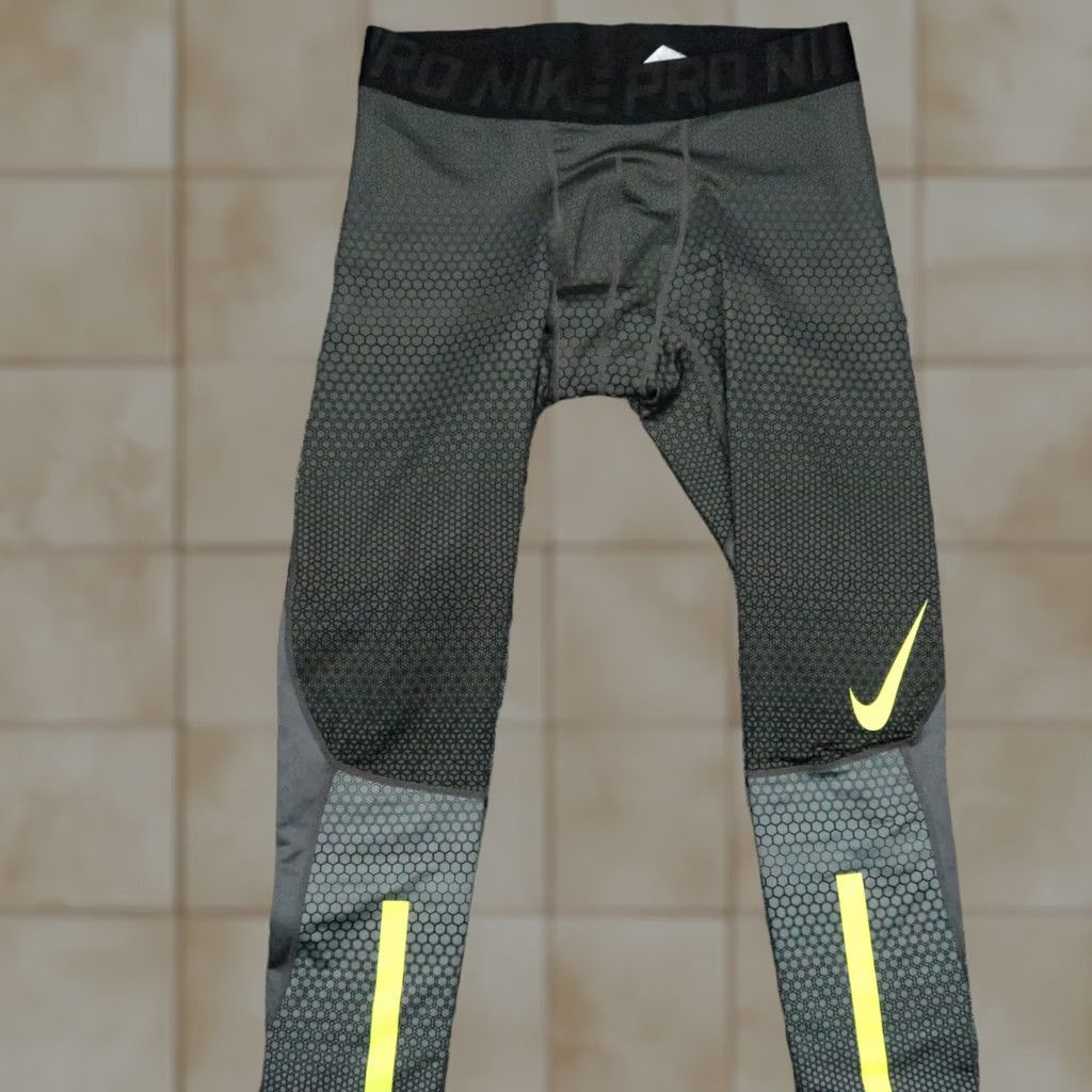 Nike Nike Pants Men 2XL Gray Performance Athletic Pro Hyperwarm Compression Track Pants Size US 39 - 1 Thumbnail