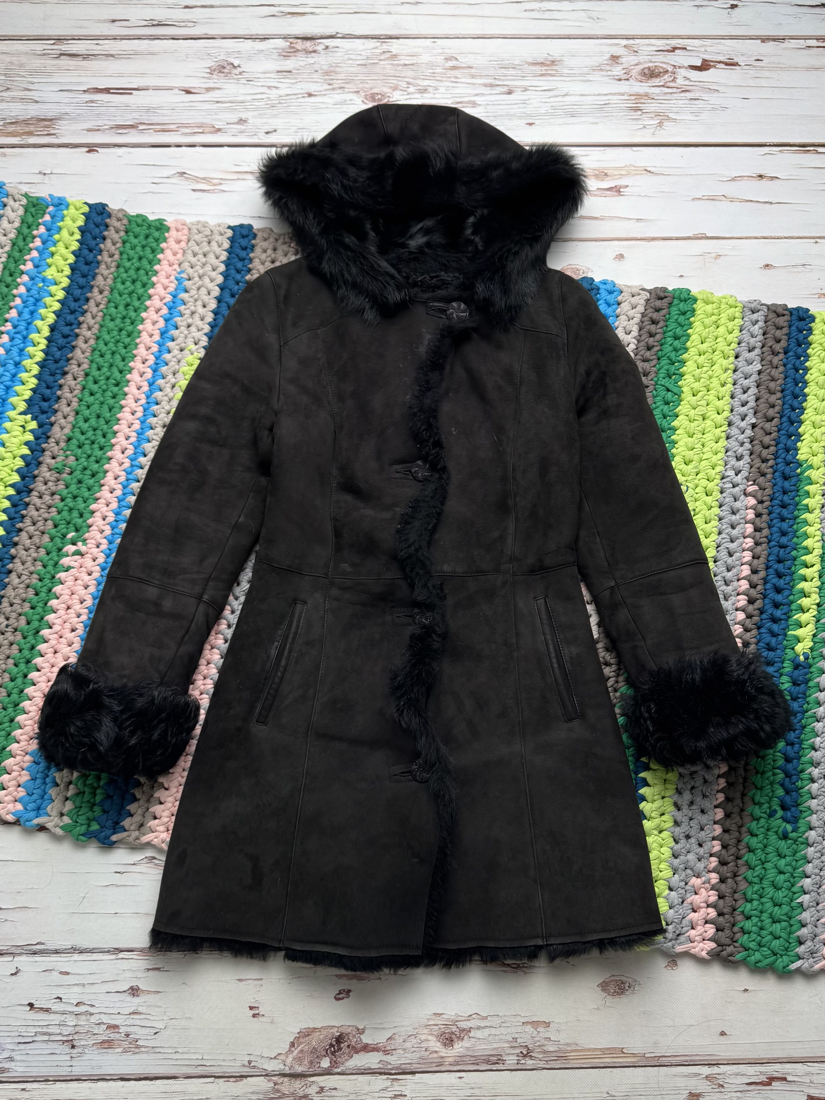 Vintage Vintage Real Sheepskin Hooded Coat (D10)(D15) Size XS / US 0-2 / IT 36-38 - 6 Thumbnail