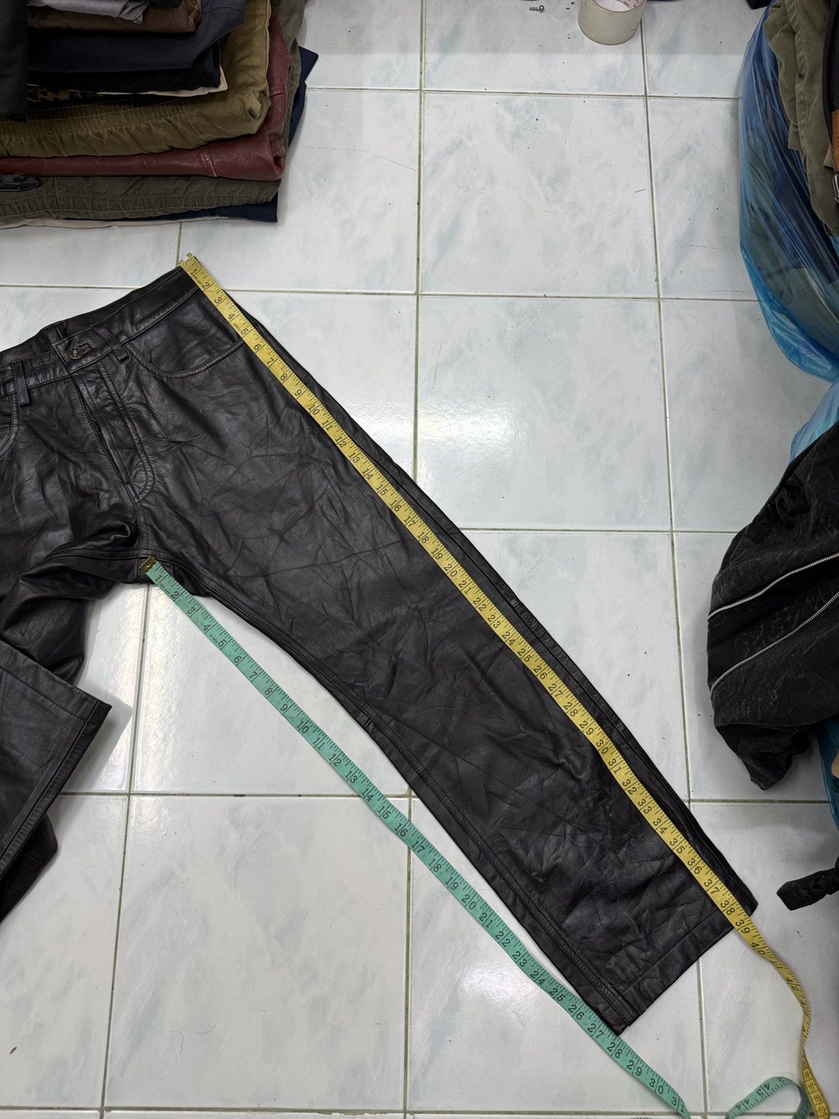 Genuine Leather 🔥🔥🔥ARCHIVE LEATHER PANTS Size US 31 - 11 Thumbnail