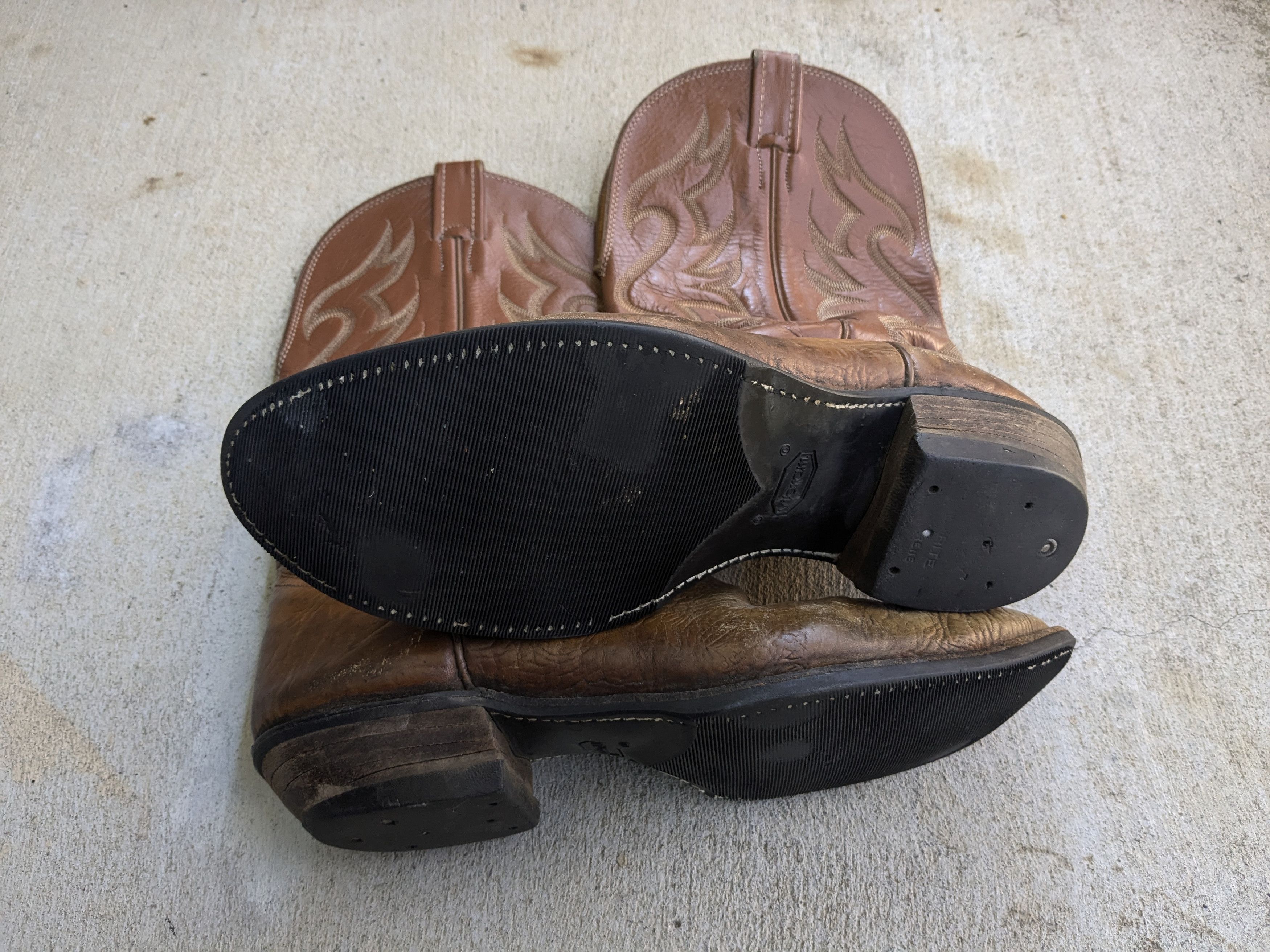 Genuine Leather Nocona Cowboy Boots Brown Leather 12 D Leather USA Size US 12 / EU 45 - 13 Thumbnail