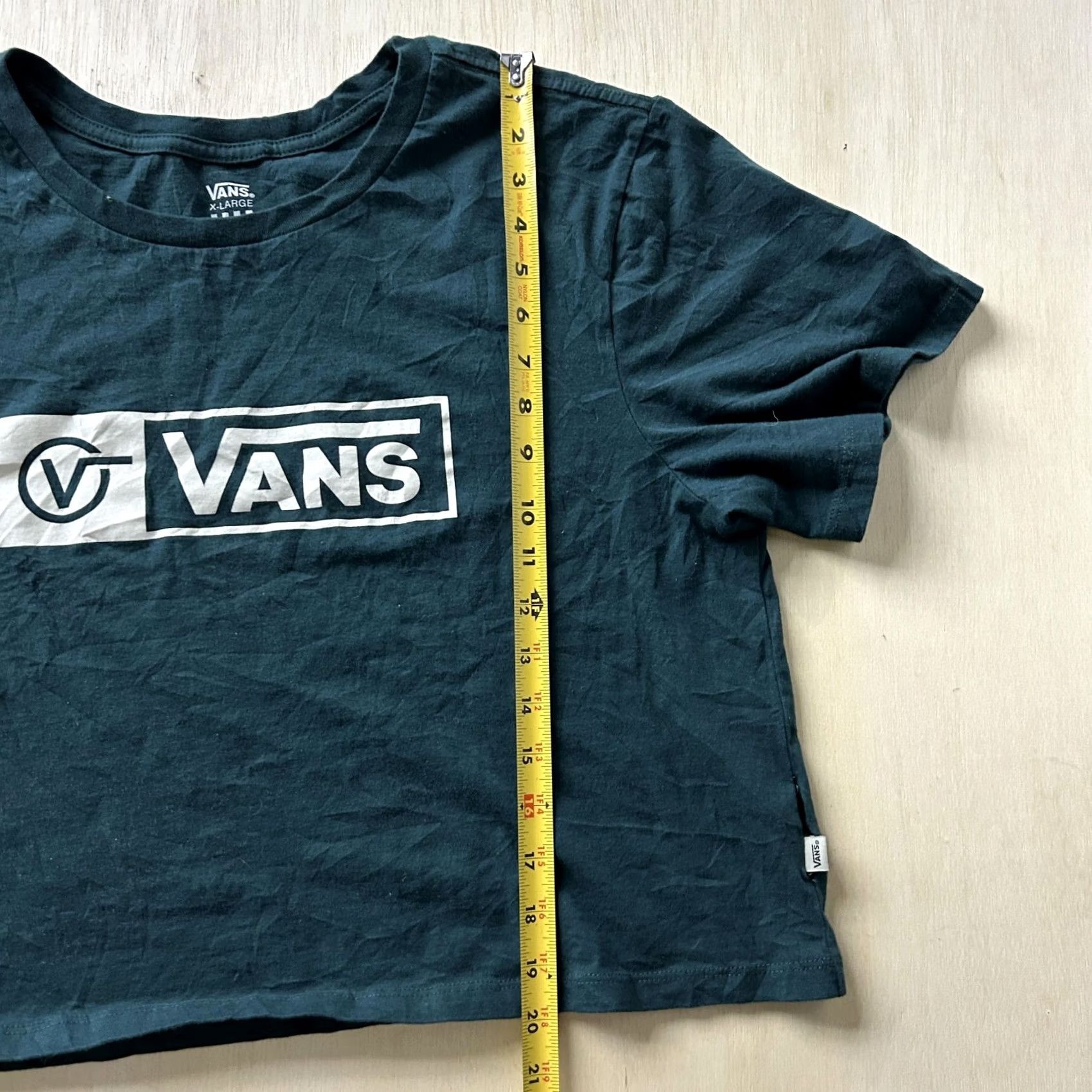 Vans VANS Shirt Womens XL Green Cropped Box Logo Crew Neck Skate Tee T-Shirt Size XL / US 12-14 / IT 48-50 - 6 Thumbnail
