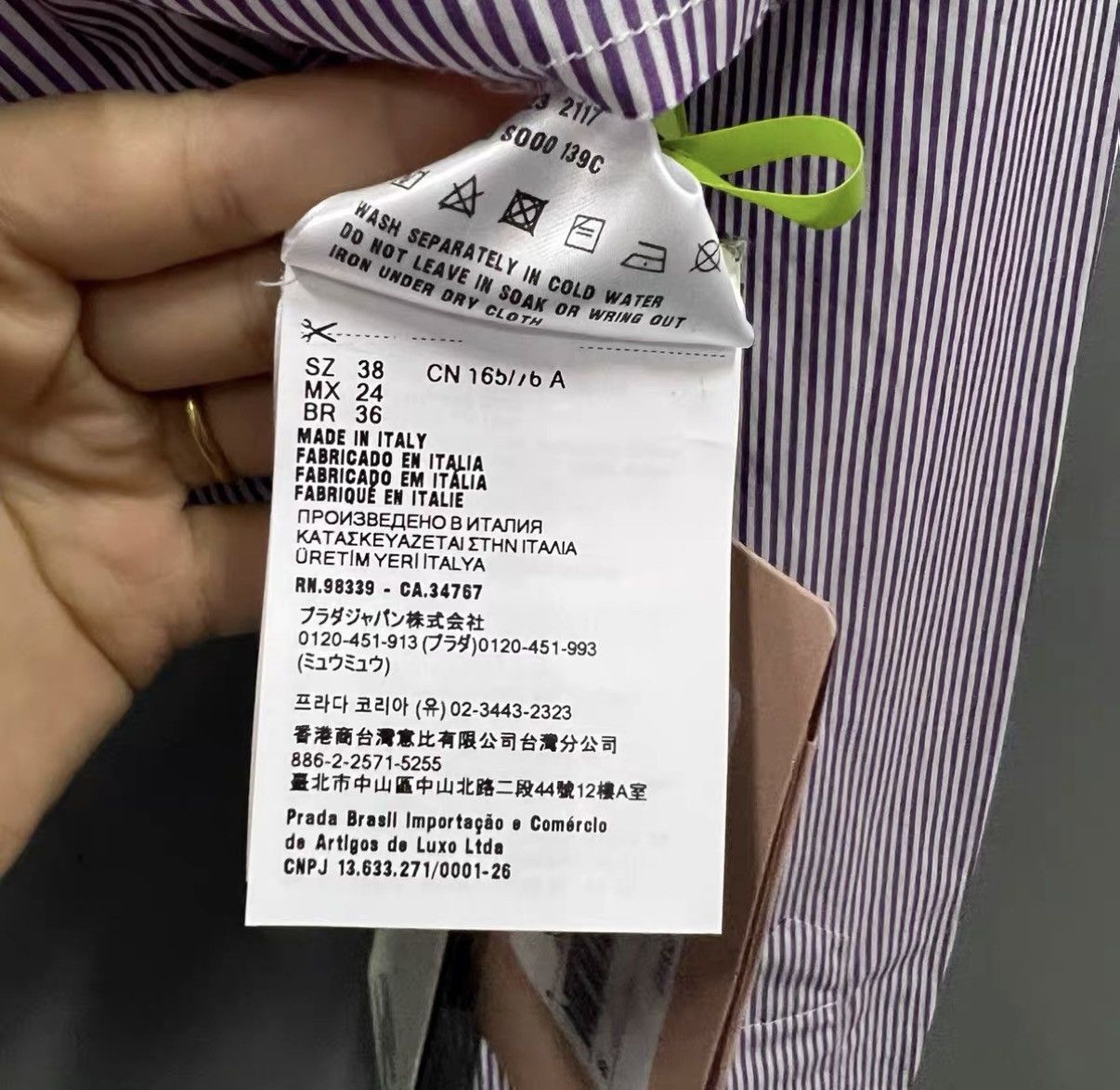 Miu Miu Miu Miu Purple Striped Logo Shirt J41 Size XS / US 0-2 / IT 36-38 - 3 Thumbnail