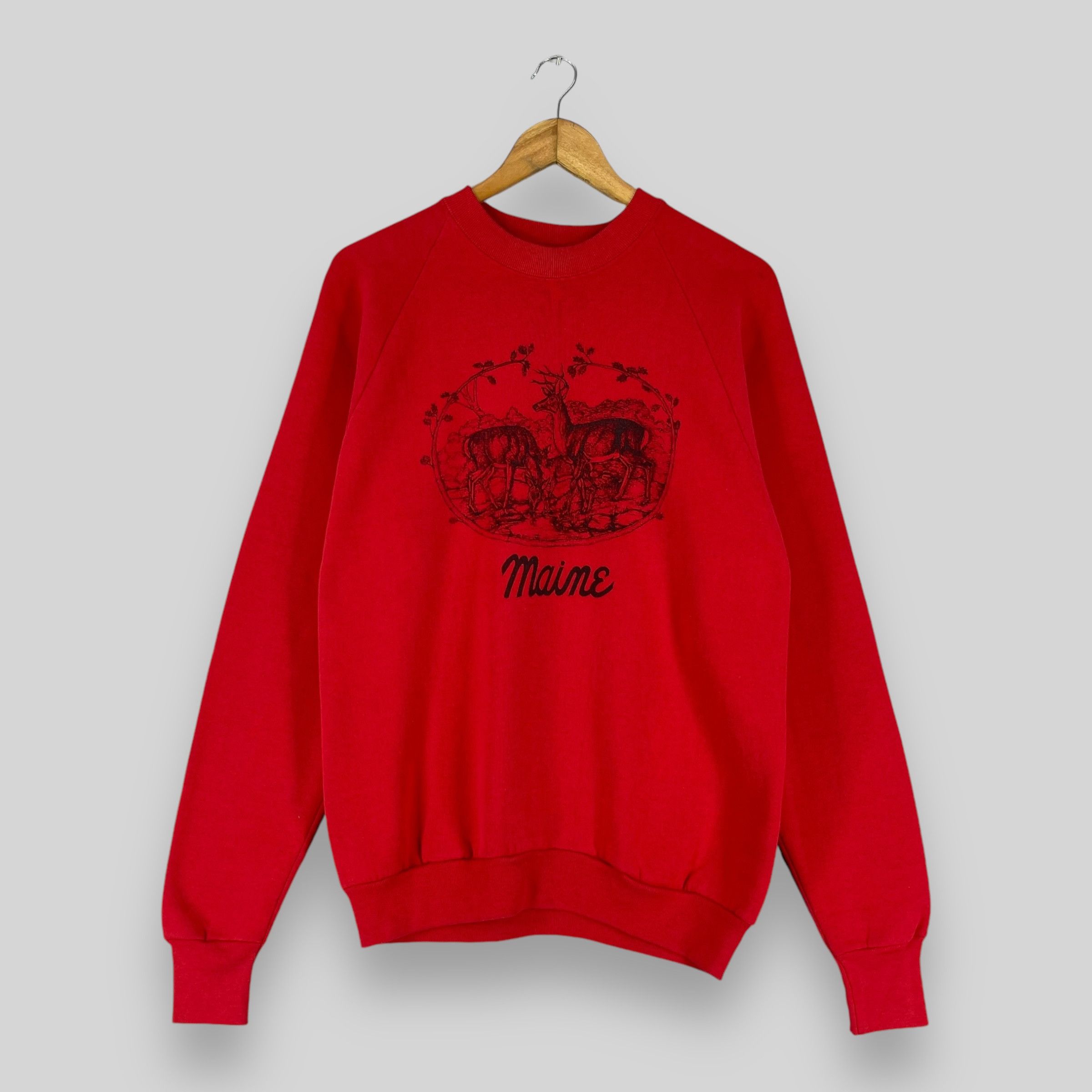 Vintage Vintage 90s MAINE National Park Habitat Printed Sweatshirt Size US M / EU 48-50 / 2 - 1 Thumbnail