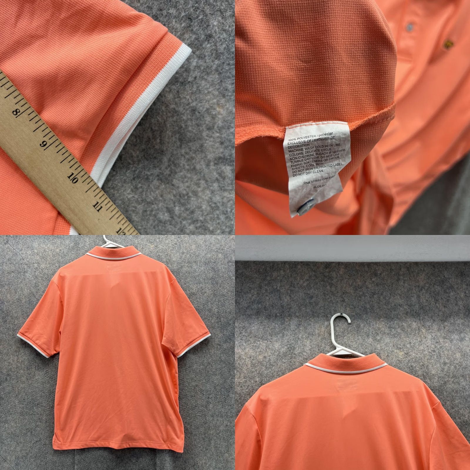 Vintage Jack Nicklaus Polo Shirt Men Large Adult Orange Staydri Casual Polyester Polo Shirt Casual Preppy 90s Style Mens Size US L / EU 52-54 / 3 - 8 Thumbnail