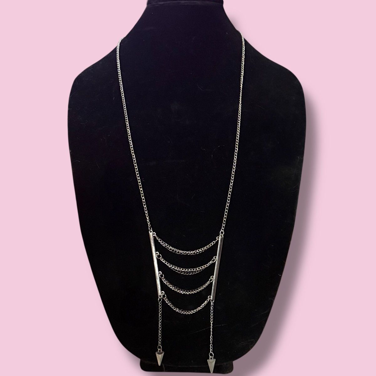 Other Silver tone ladder chain necklace Size ONE SIZE - 1 Thumbnail