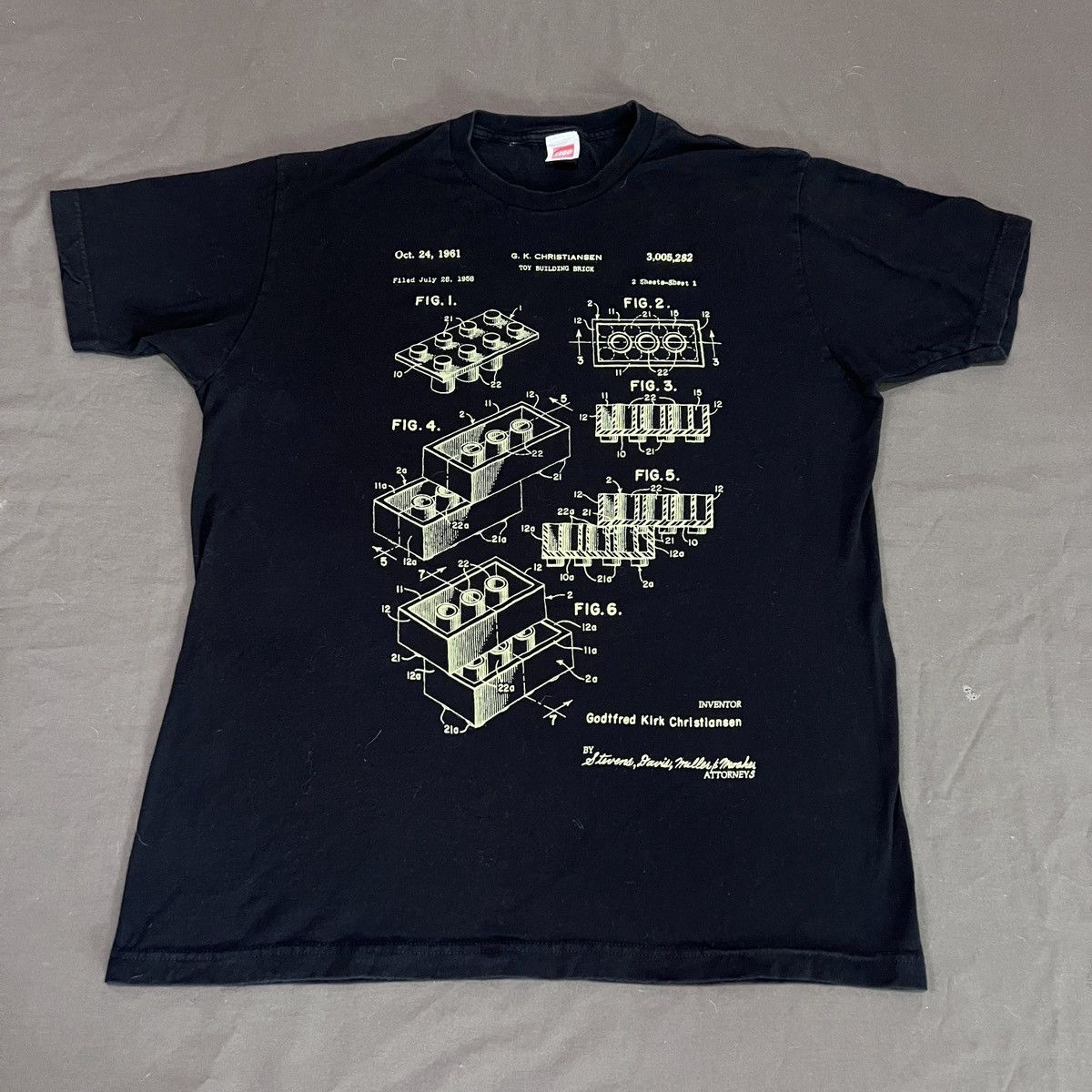Cartoon Network × LEGO Lego Building Blocks blueprint of blivks black graphic Tee L Size US L / EU 52-54 / 3 - 1 Thumbnail