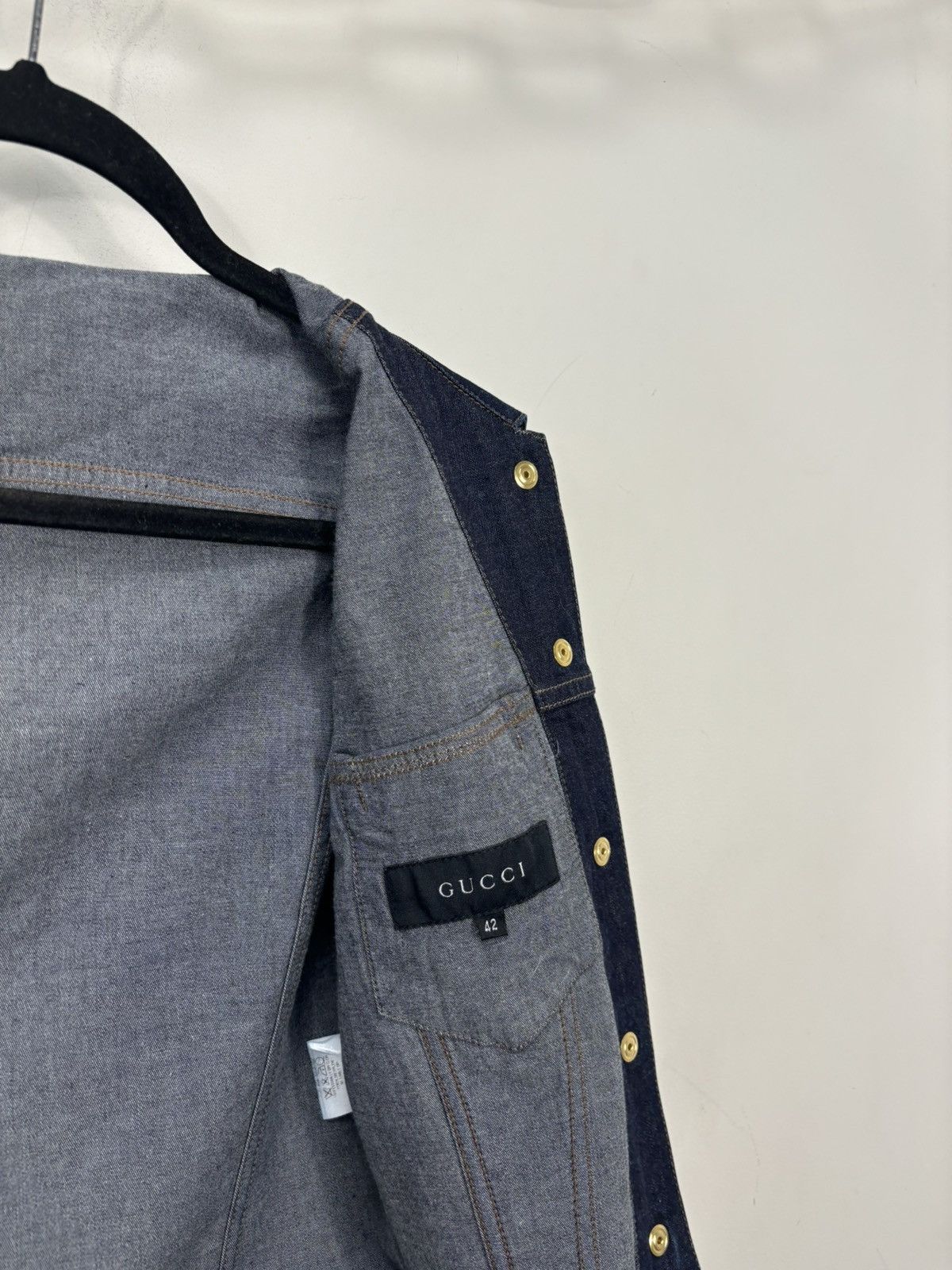 Gucci Vintage 90s Gucci Tom Ford Era Women’s Rare Denim Jacket Size M / US 6-8 / IT 42-44 - 12 Thumbnail
