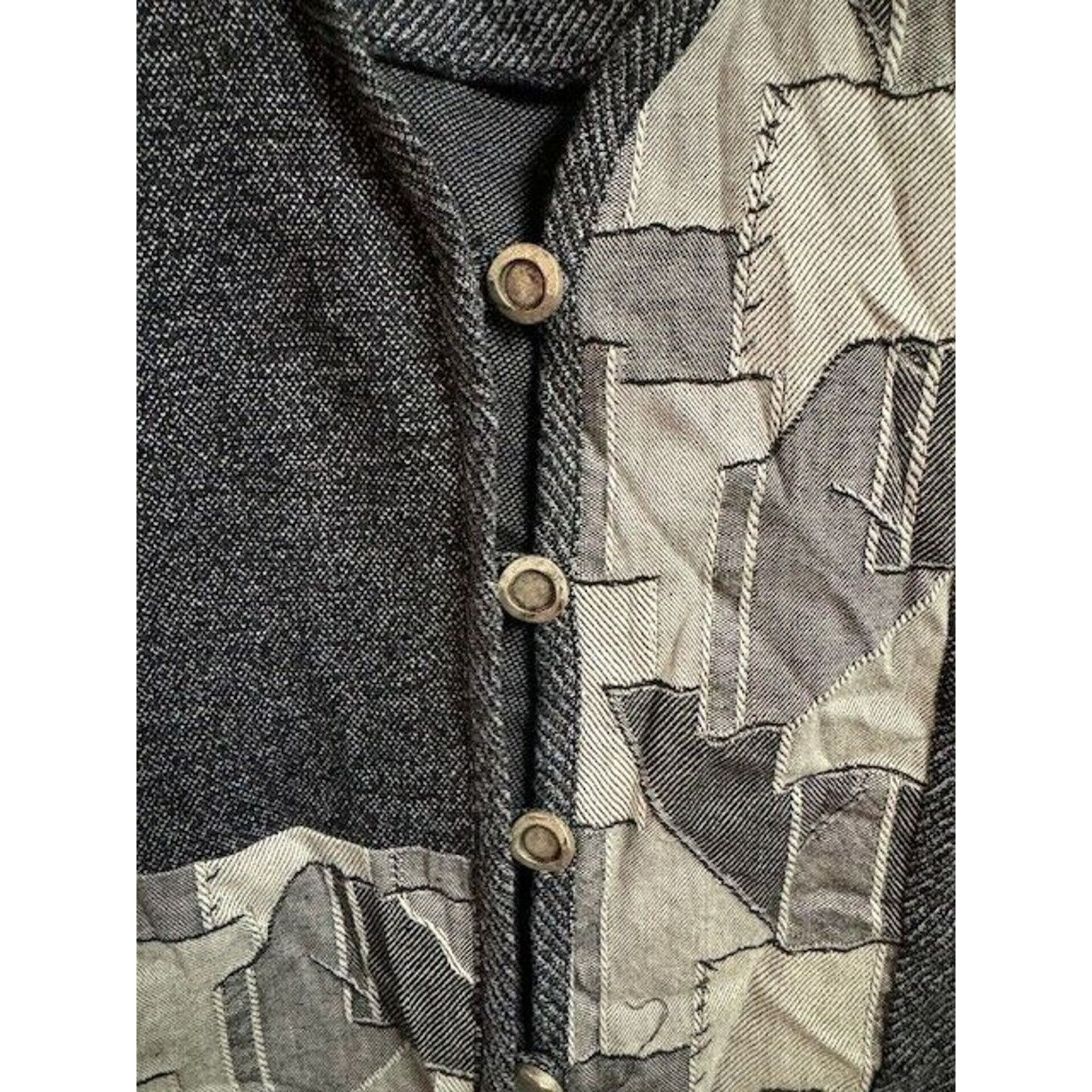 Other Vintage 70s 80s Cardigan Grandpa Sweater LPatchwork Folk Size L / US 10 / IT 46 - 4 Thumbnail