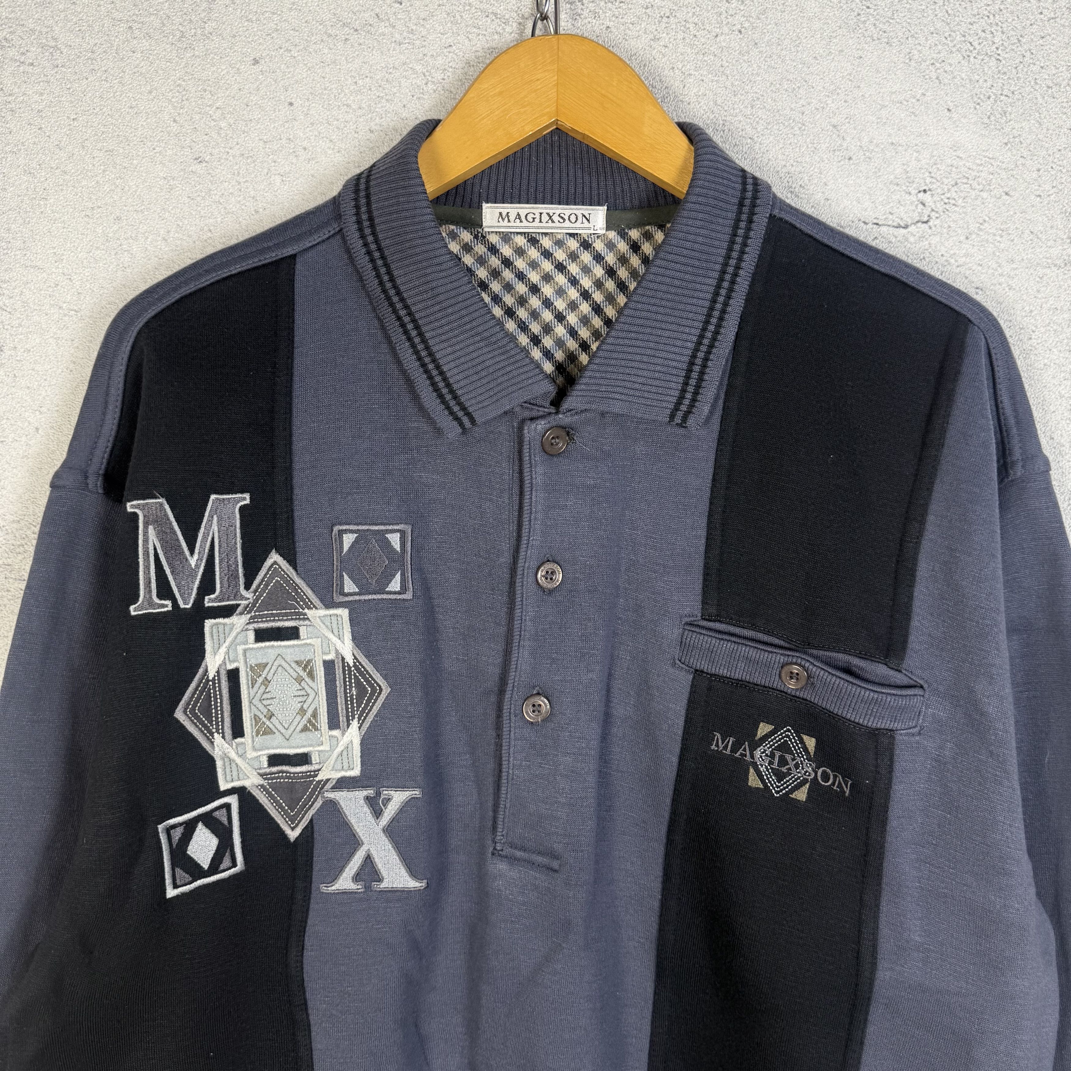 Vintage Vintage Magixson Collared Sweatshirt Crewneck Size US L / EU 52-54 / 3 - 2 Thumbnail