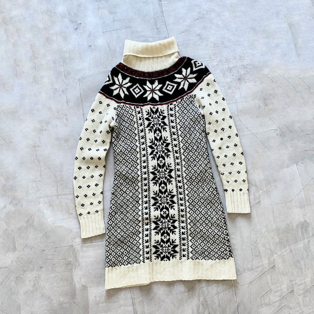 Denim & Supply Ralph Lauren × RRL Ralph Lauren × Vintage Vintage Ralph Lauren Aztec Hand Made Wool Cashmere Dress Size M / US 6-8 / IT 42-44 - 1 Thumbnail