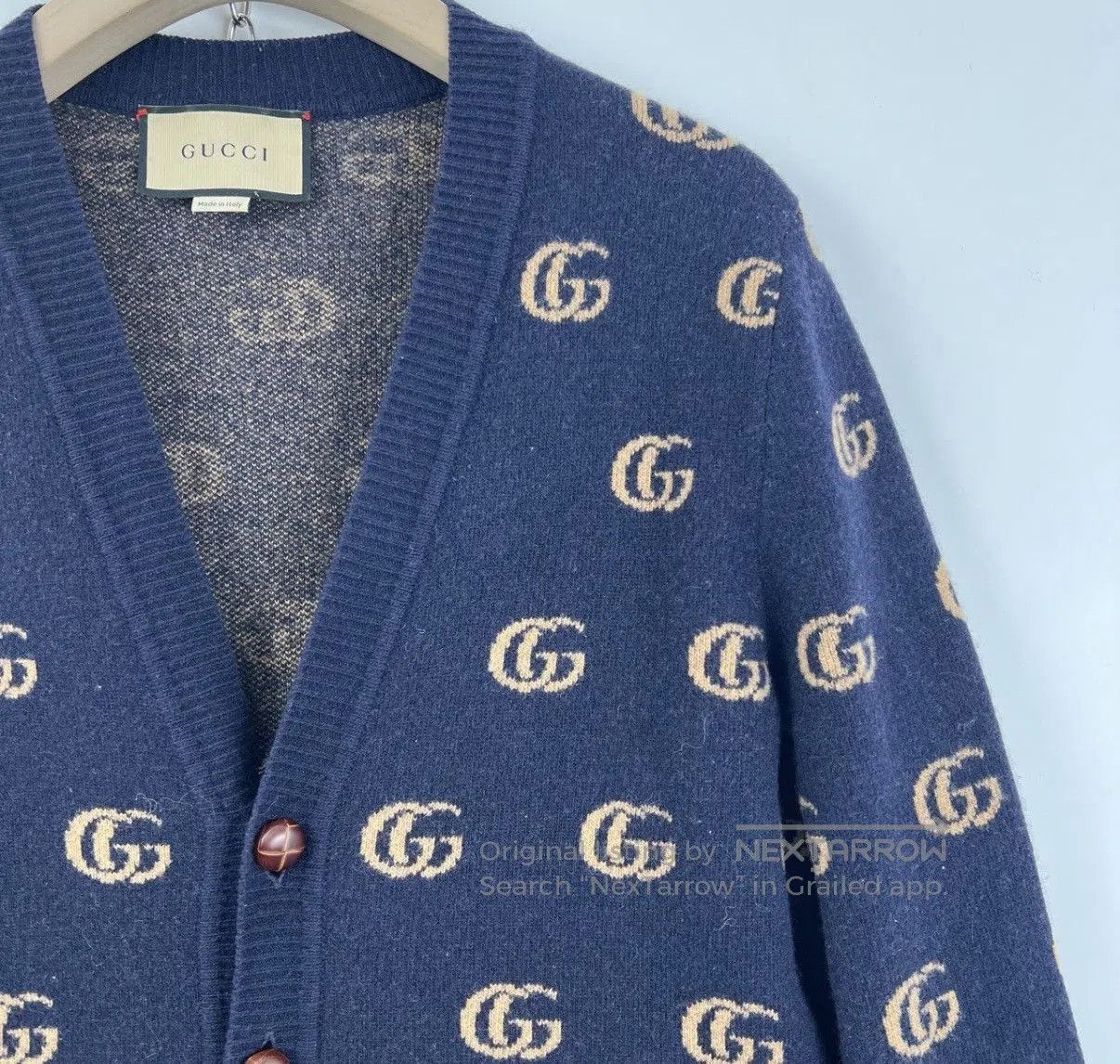 Gucci Blue Patterned Button-Up Cardigan Size S. Size US S / EU 44-46 / 1 - 3 Thumbnail