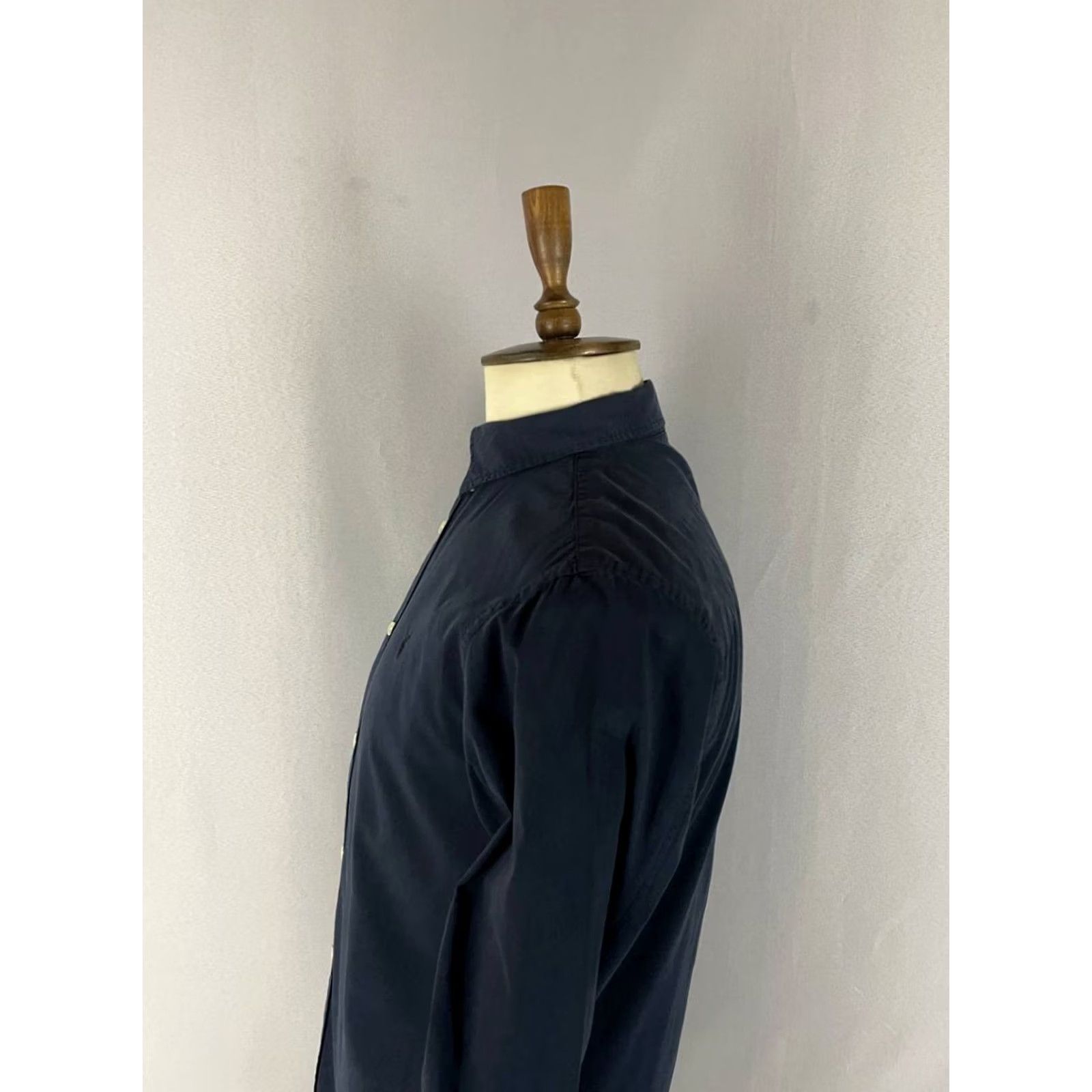 Allsaints AllSaints Mens Slim-Fit Button-Up Navy Long Sleeve Shirt M Size US M / EU 48-50 / 2 - 7 Thumbnail