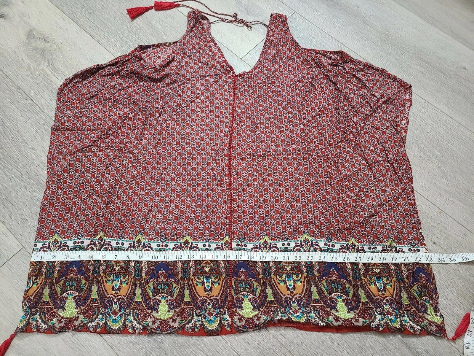 Designer Faithful And True Kimono Top Medium Orange Boho tassled Size M / US 6-8 / IT 42-44 - 6 Thumbnail