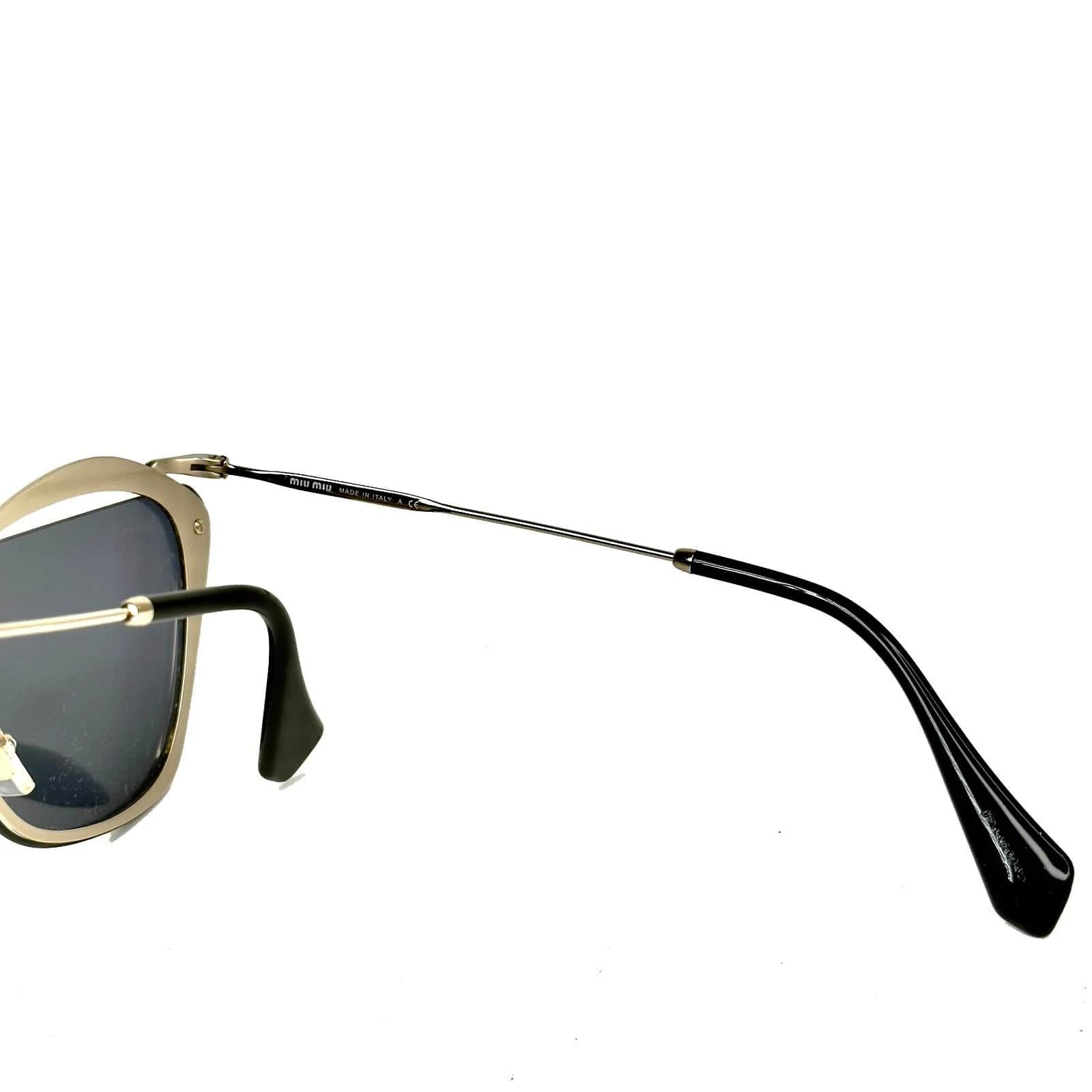 Miu Miu MIU MIU MU54TS NOIR Cut Out 54T Black Gold Sunglasses Size ONE SIZE - 3 Thumbnail