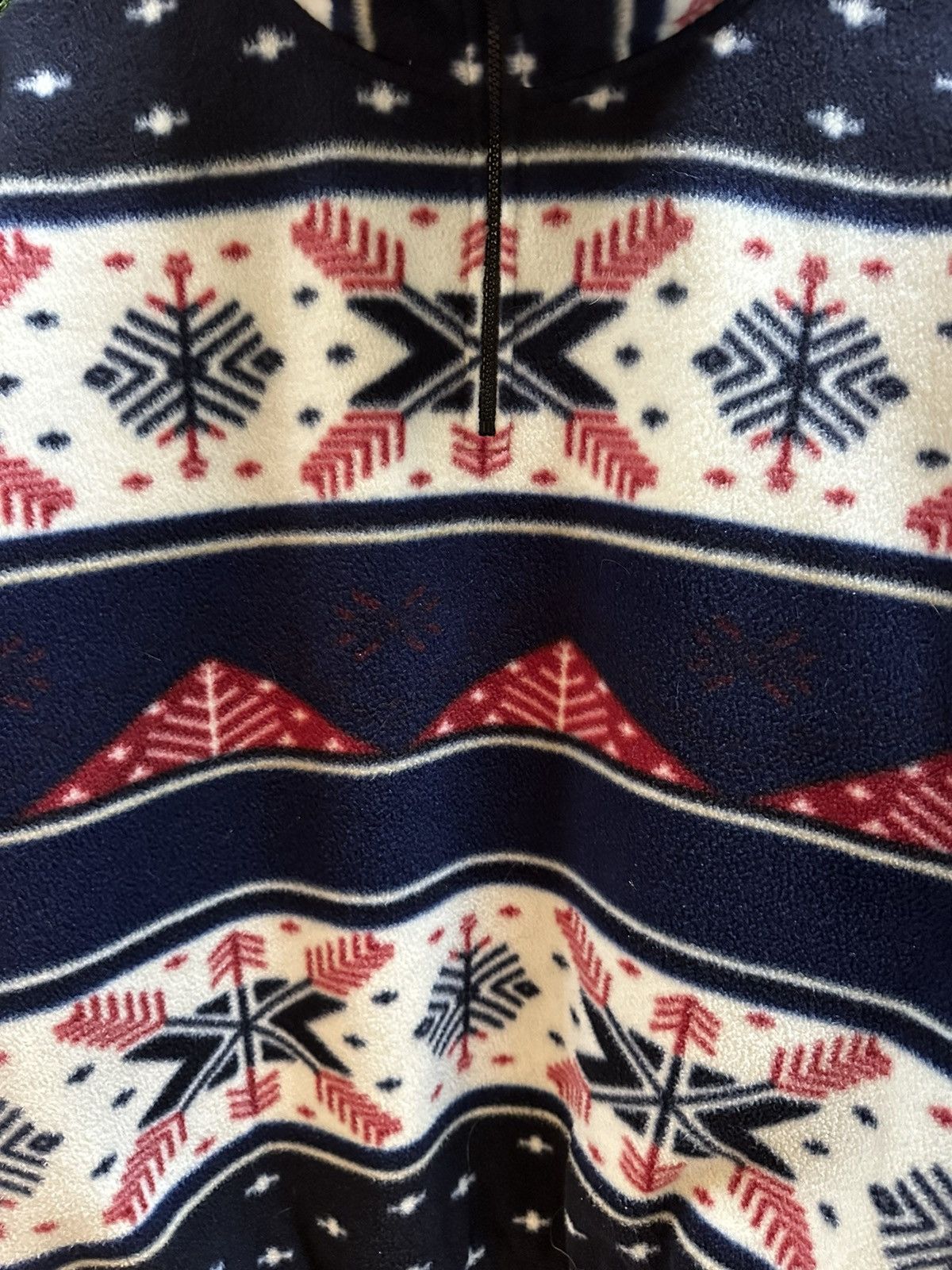 Vintage Vintage Snowflake Winter Abstract Striped 1/4 Zip-up Fleece Size US XL / EU 56 / 4 - 4 Thumbnail