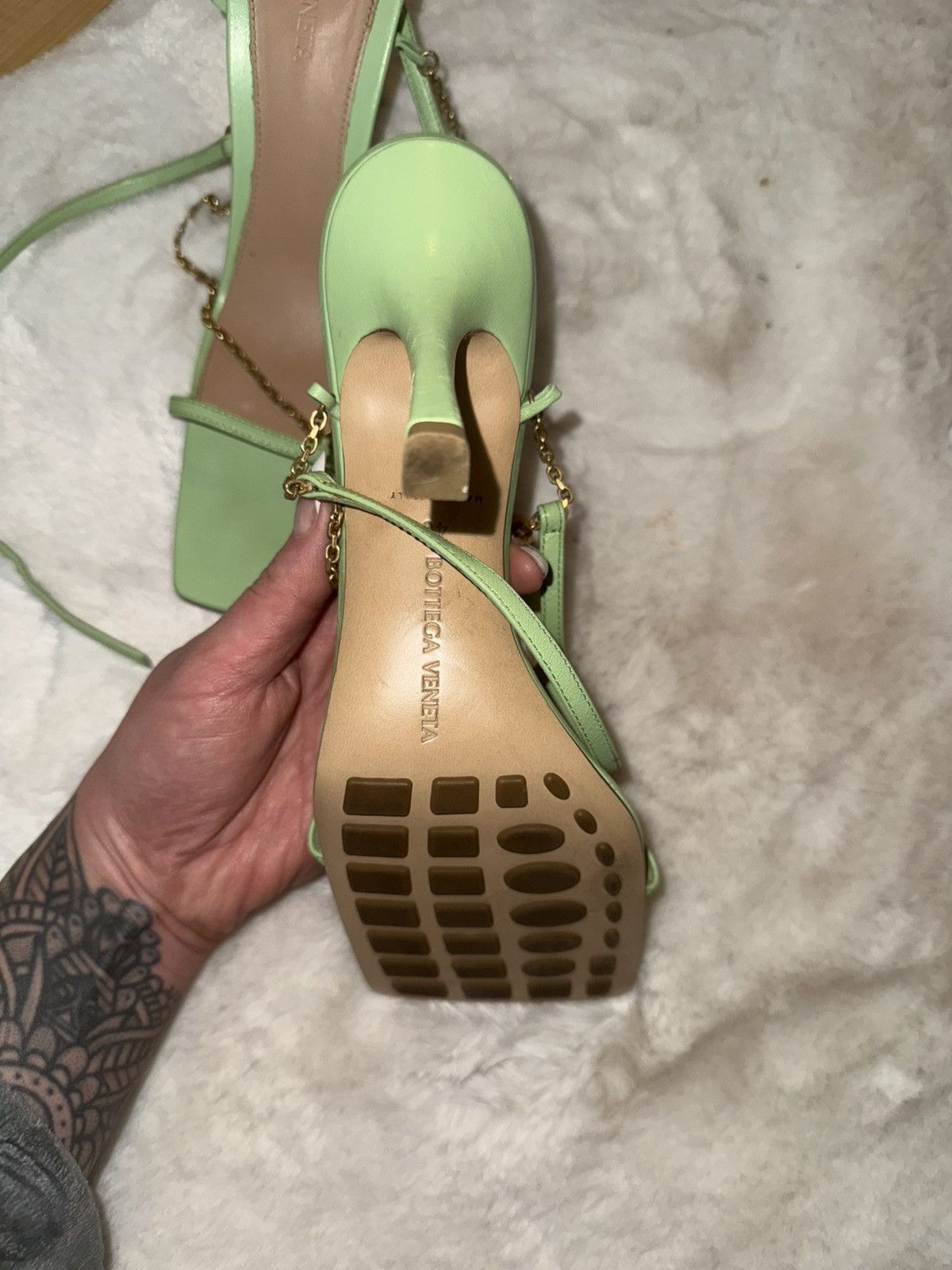 Bottega Veneta Bottega Veneta Stretch Chain Sandal in Pistachio Green Size US 9 / IT 39 - 5 Thumbnail