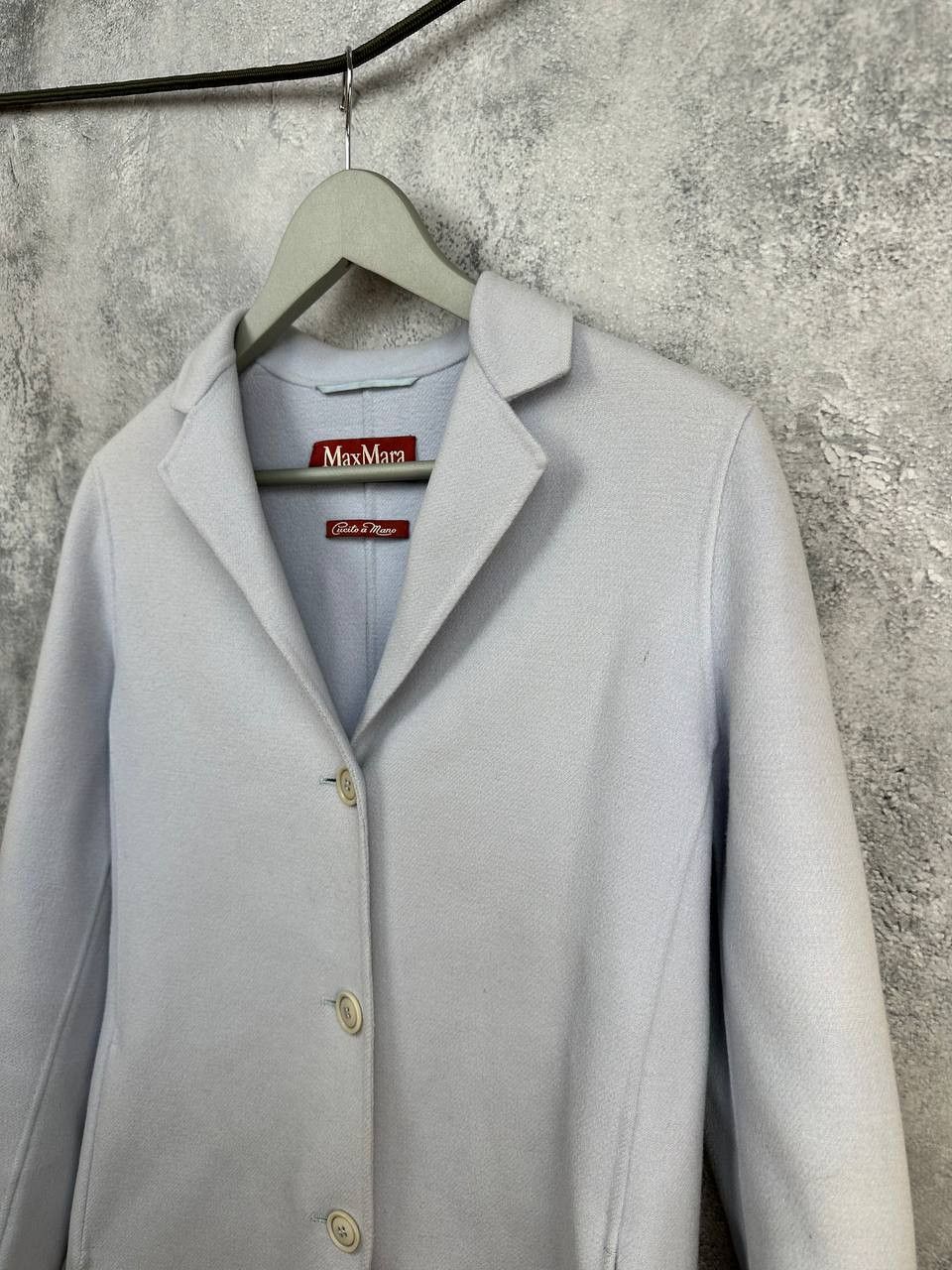 Max Mara Max Mara Studio Cucito a Mano Blue Virgin Wool Tailored Coat Size S / US 4 / IT 40 - 5 Thumbnail
