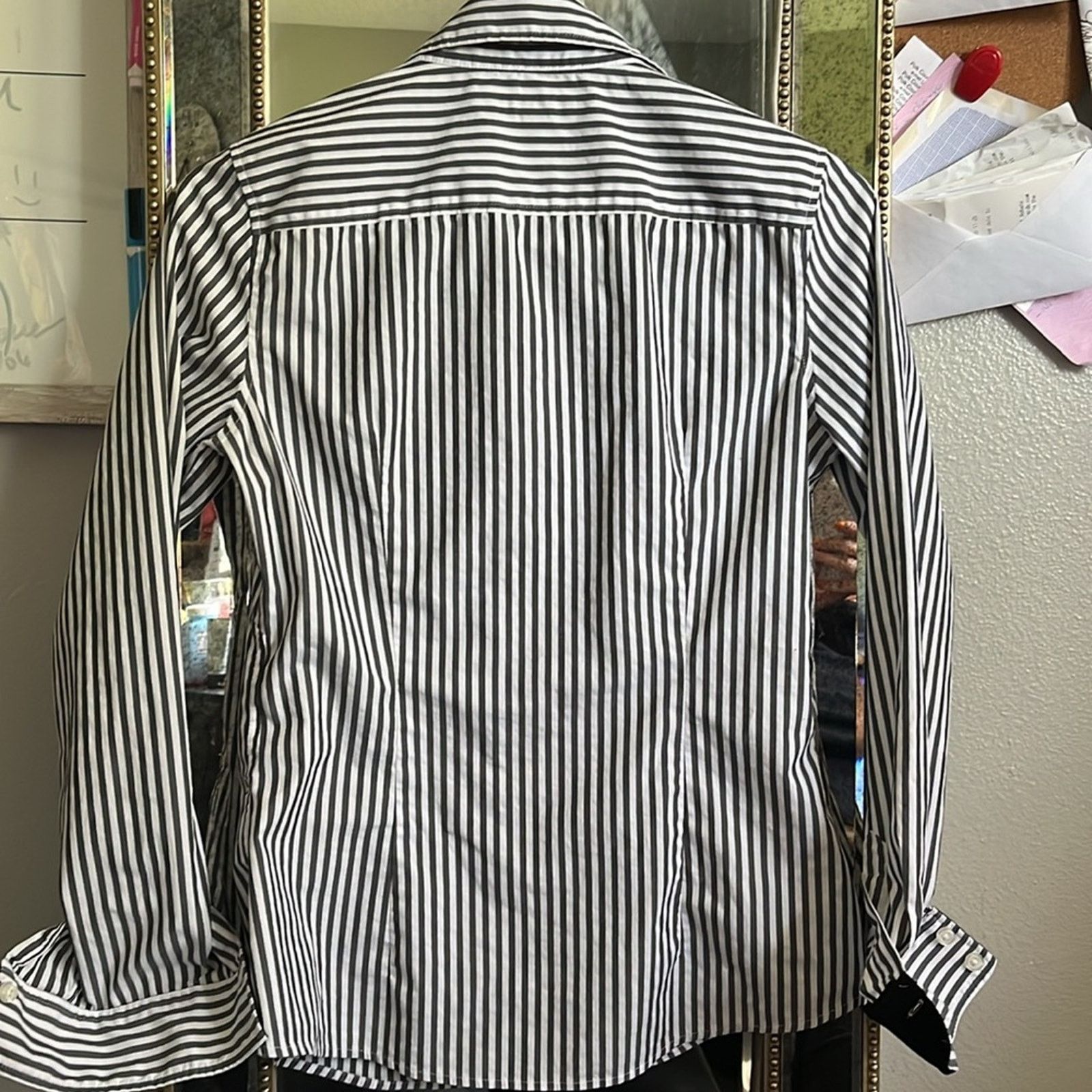 Banana Republic Banana Republic Black White Fitted Button Up Shirt size 2 Size XS / US 0-2 / IT 36-38 - 6 Thumbnail