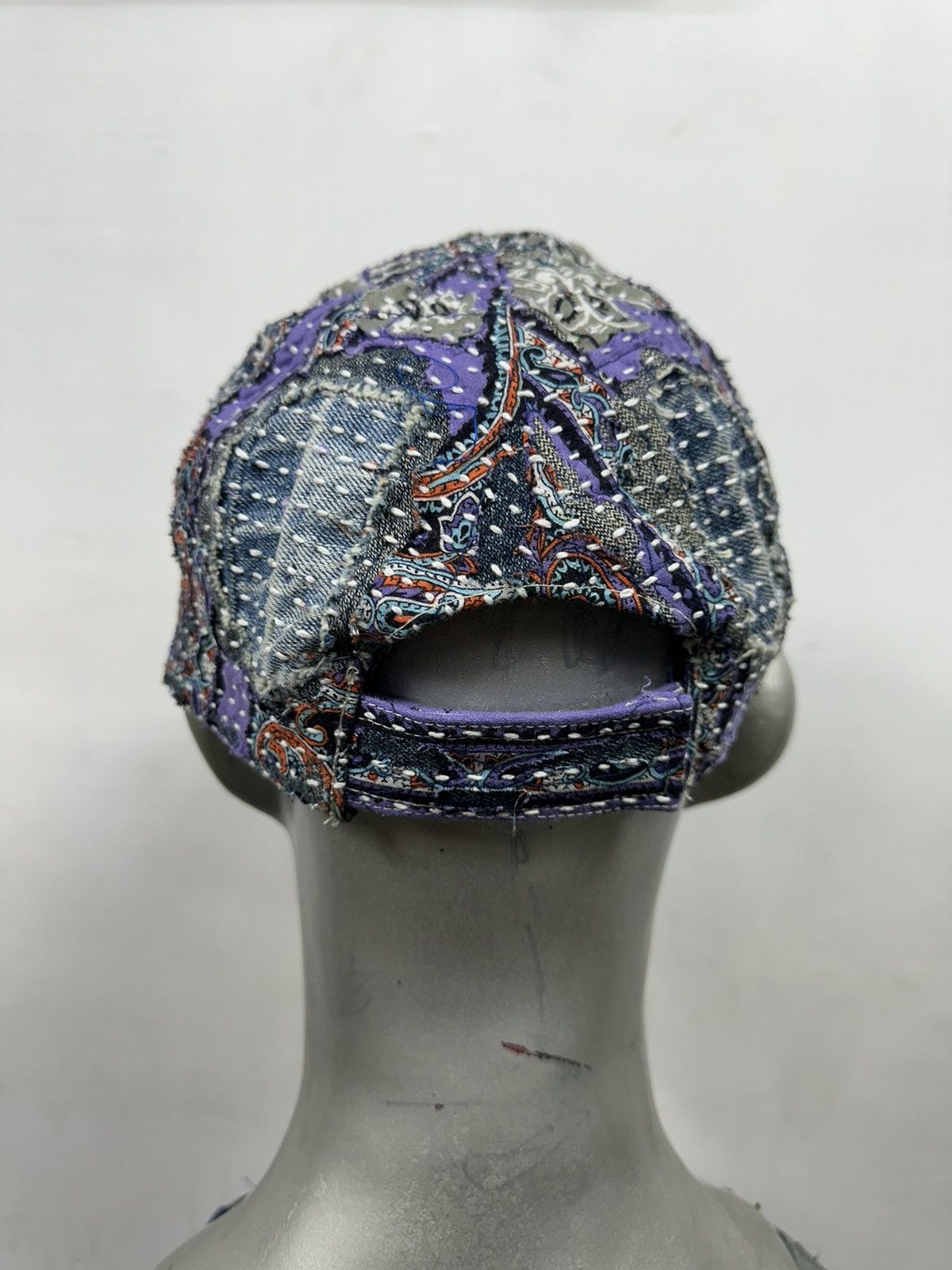 Handmade Custom Made Distressed Paisley Boro Patchwork hats Size ONE SIZE - 9 Thumbnail