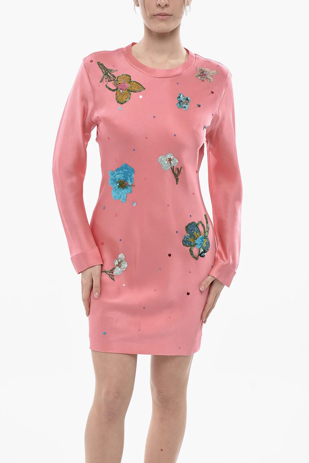 Marni og1mm0326 Satin Sheath Dress in Pink Size M / US 6-8 / IT 42-44 - 4 Thumbnail