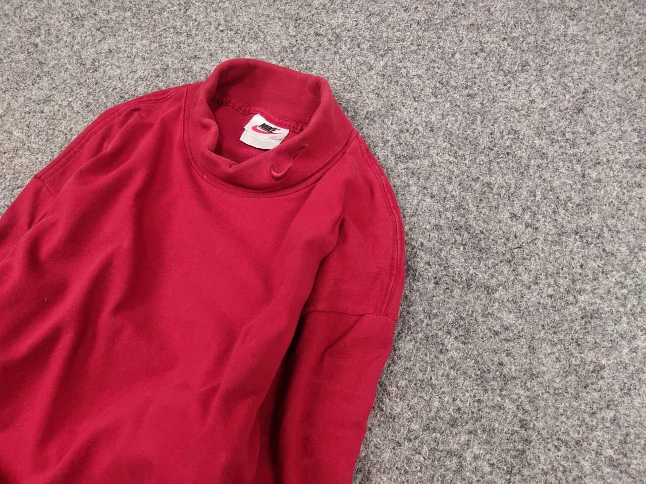 Nike Vintage 90's Nike logo red Long Sleeve Mock Neck Made in USA Size US L / EU 52-54 / 3 - 5 Thumbnail