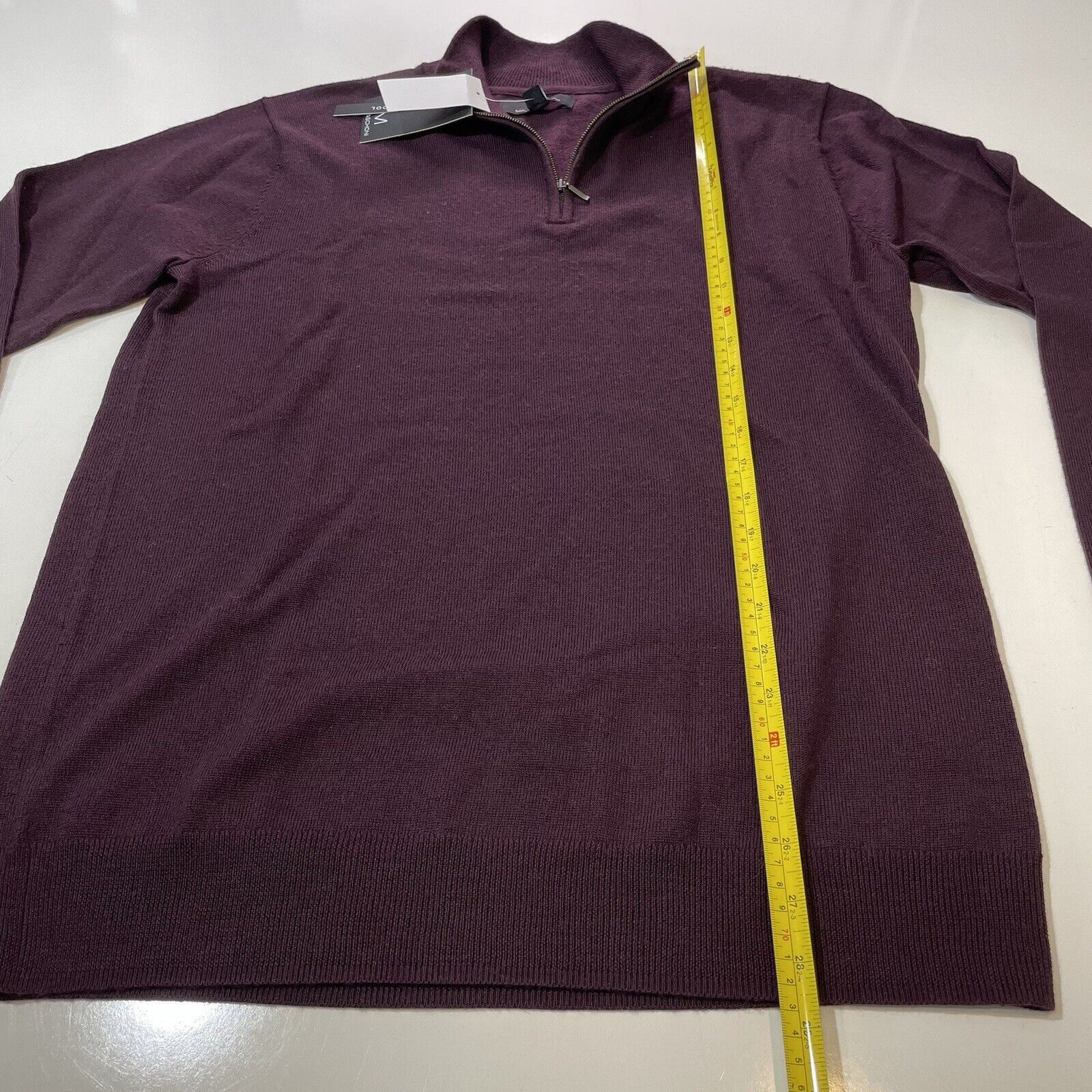 Magaschoni Magaschoni Men’s Merino Wool Crewneck Pullover Zip Sweater Size US M / EU 48-50 / 2 - 4 Thumbnail