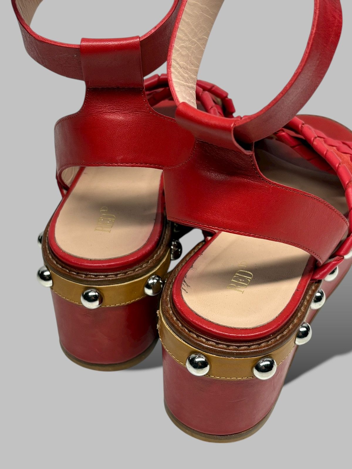 RED Valentino Red Valentino Studded Platform Sandals Hot Red 800$ RRP Size US 8 / IT 38 - 5 Thumbnail