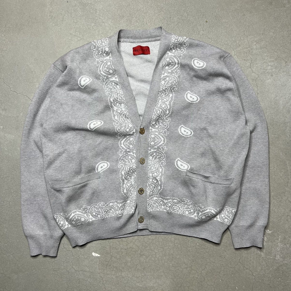 Fugazi × Streetwear Fugazi Paisley Knit Cardigan Grey | Grailed