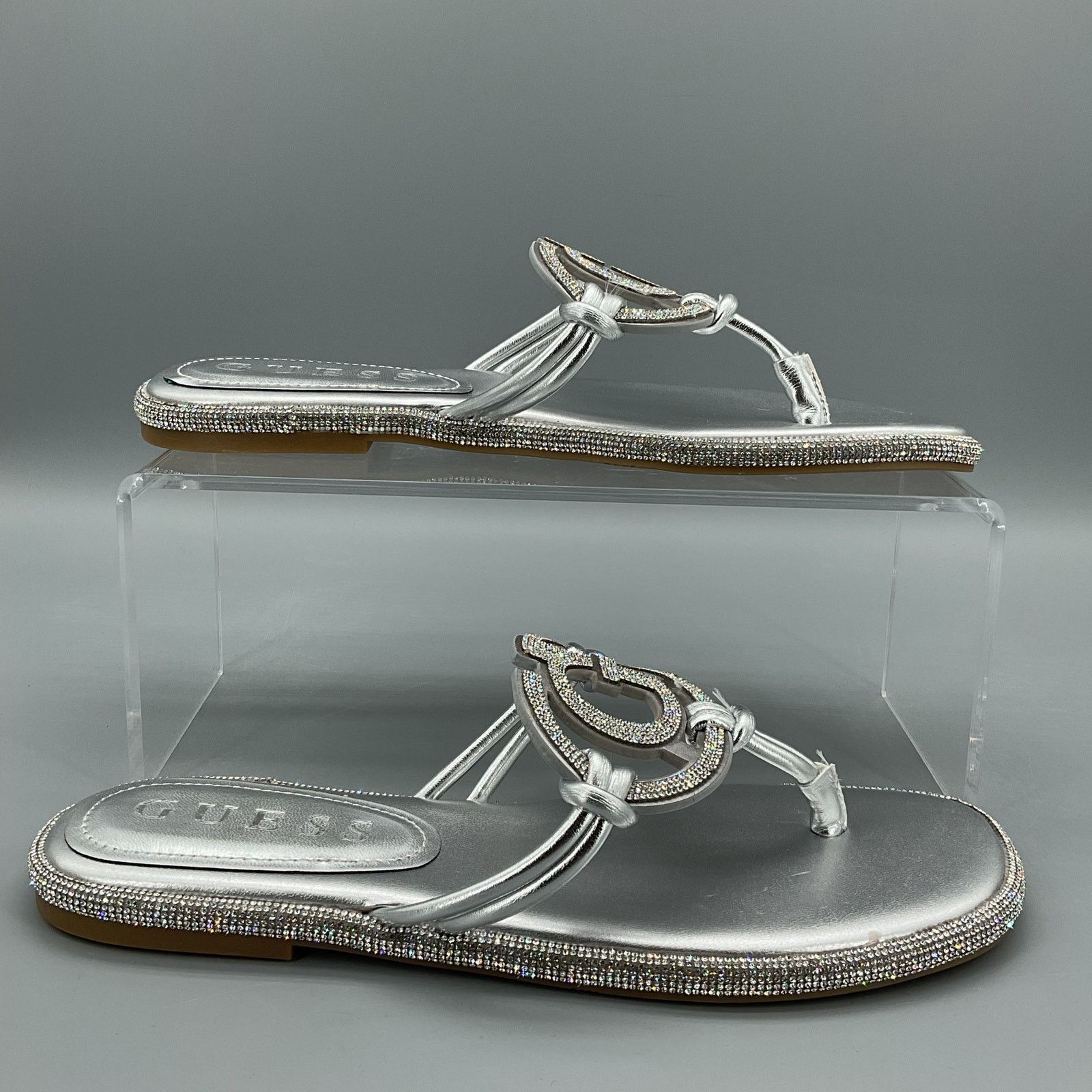 Guess NEW Guess Women’s Saima G Cutout Sandals Silver Size 7M Size US 7 / IT 37 - 1 Thumbnail