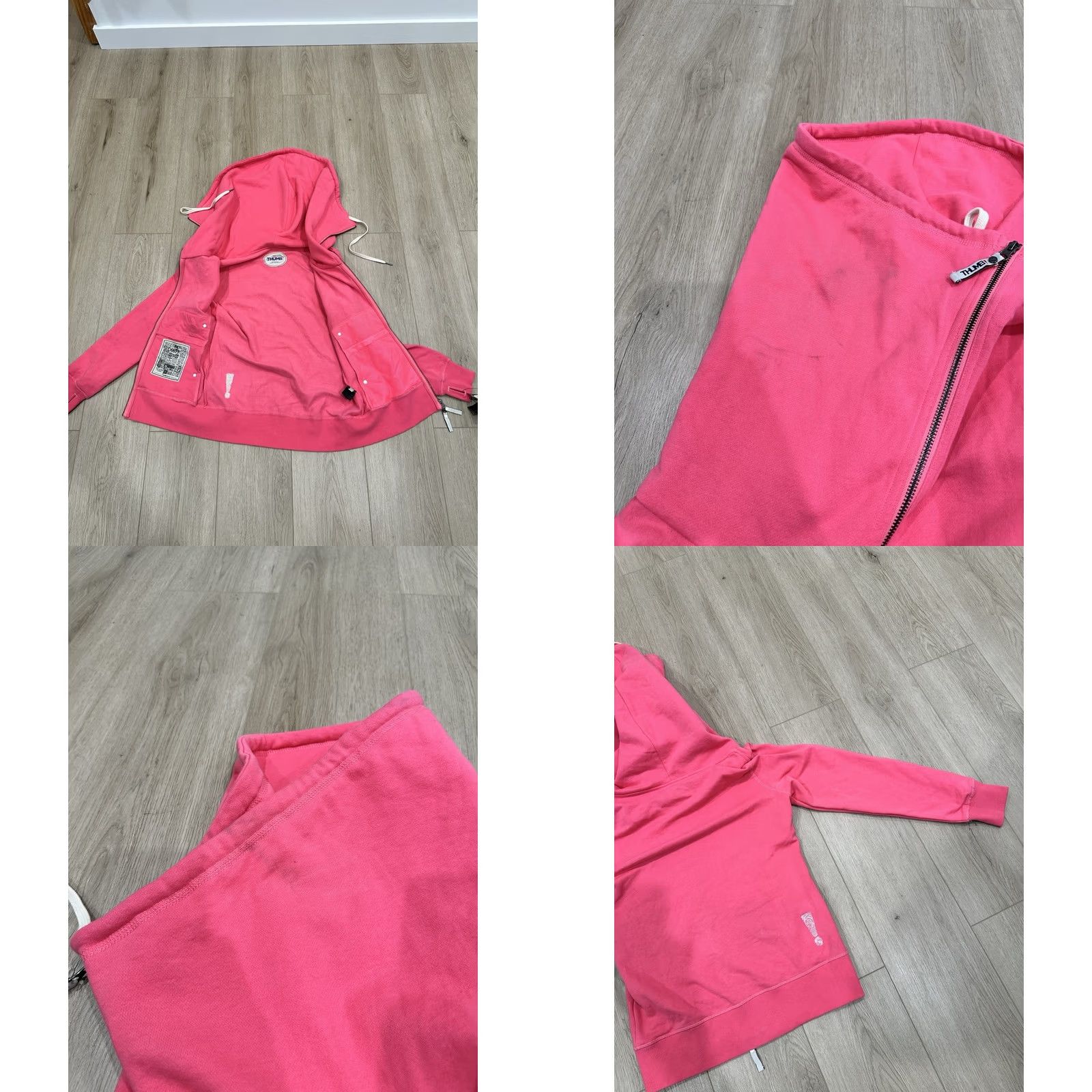 Vintage NWT Thumb United Pink Zip Up High Neck Funnel Hoodie Women’s Medium Size M / US 6-8 / IT 42-44 - 9 Thumbnail