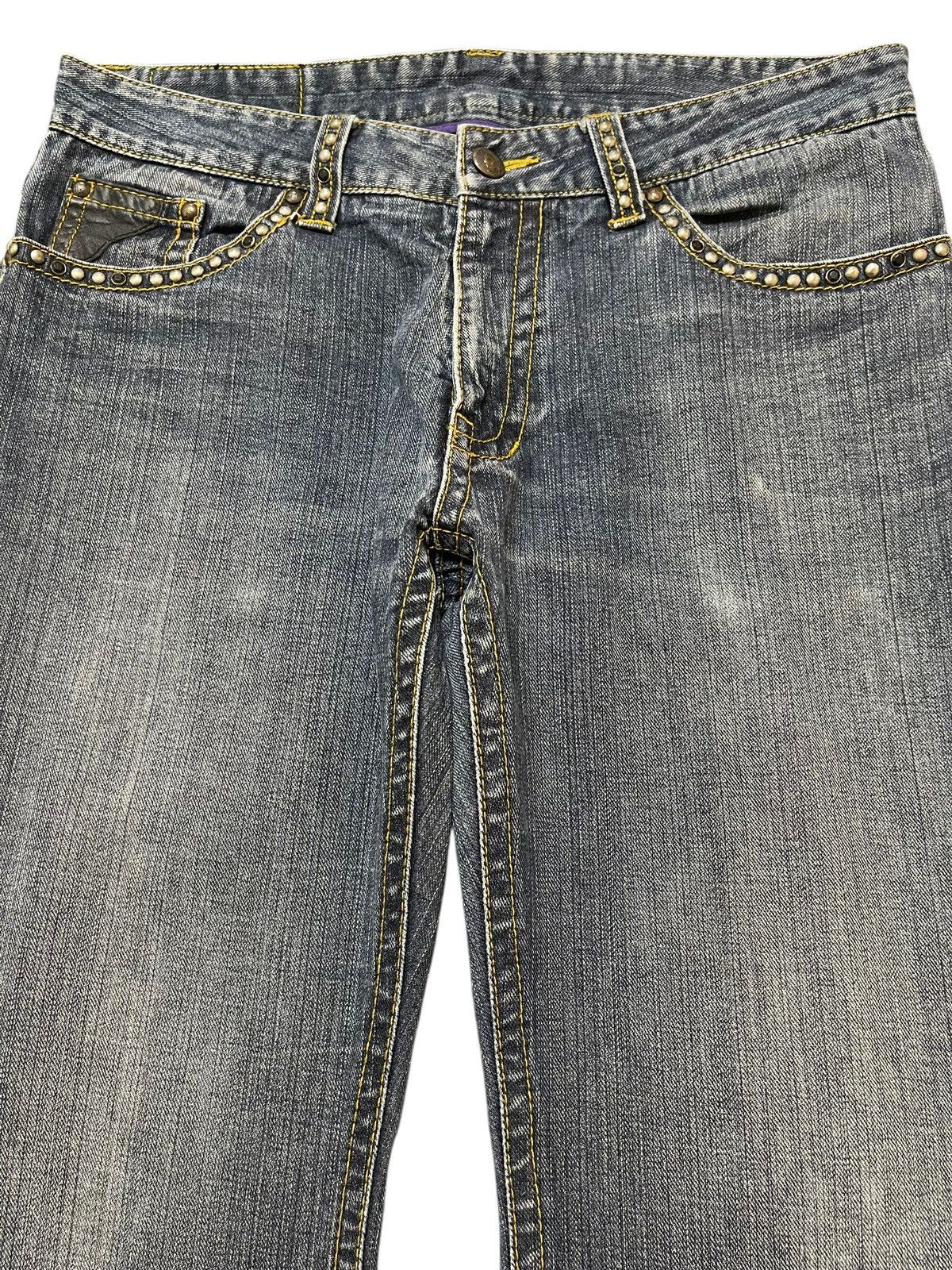 Hysteric Glamour Vintage Japanese Brand Wash Studded Style Baggy Jeans Size US 33 - 3 Thumbnail