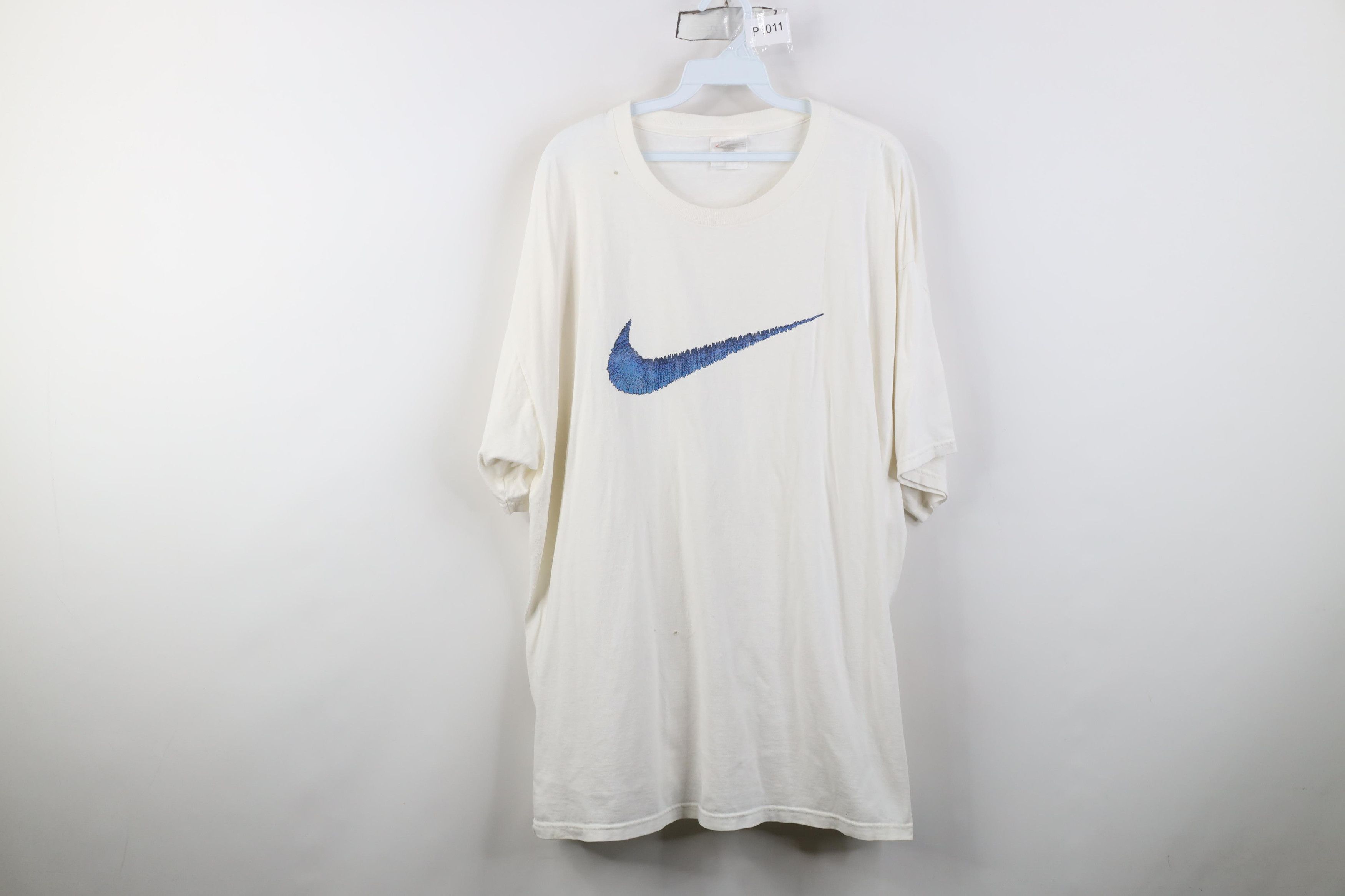 Nike Vintage 90s Nike Scott Center Big Swoosh T-Shirt White USA Size US XL / EU 56 / 4 - 1 Thumbnail