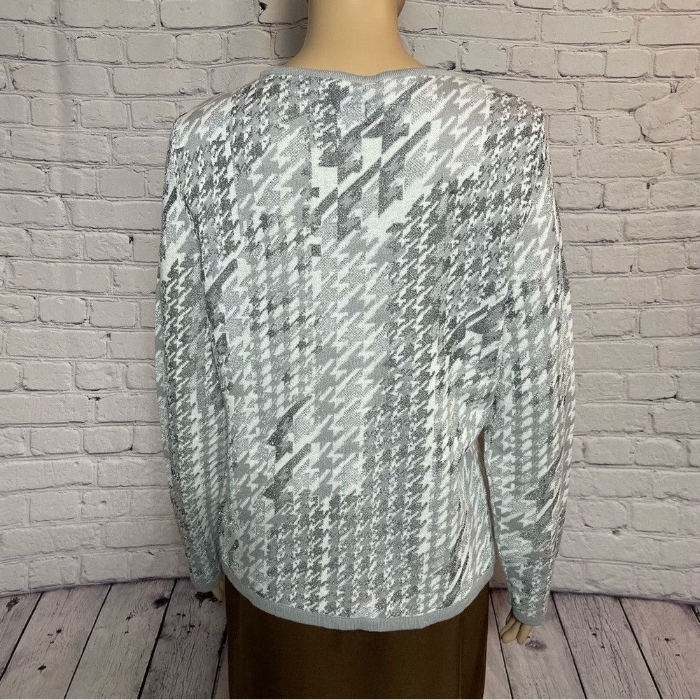 Other NWT New Basler Houndstooth Cotton Viscose Knit Sweater Top Size L / US 10 / IT 46 - 4 Thumbnail