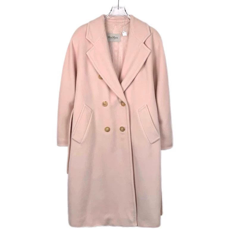 Max Mara Max Mara 101801 Pink wool lapel double-breasted coat Size XXS / US 00 / IT 34 - 1 Thumbnail