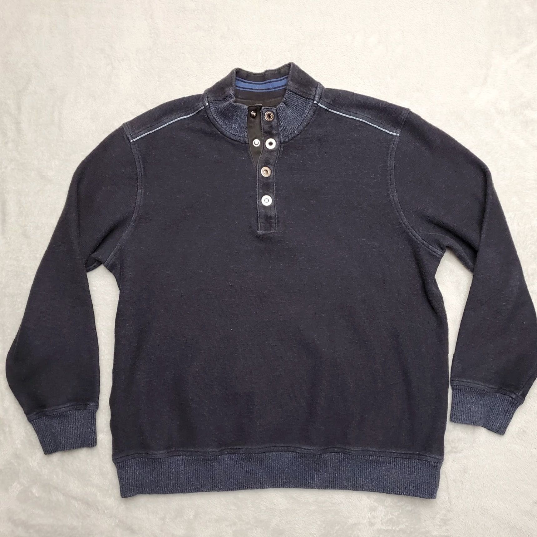 Tommy Bahama VINTAGE Tommy Bahama Sweater Men L Blue 100% Cotton Long Sleeve Henley Pullover Size US L / EU 52-54 / 3 - 2 Thumbnail