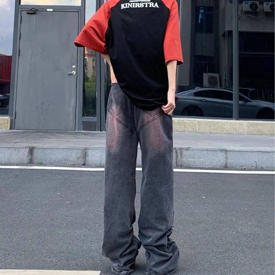Japanese Brand Retro high street contrasting straight leg jeans Size US 32 / EU 48 - 3 Thumbnail