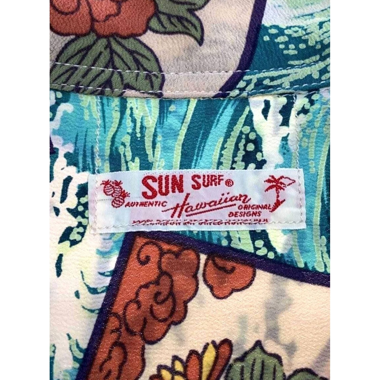 Sun Surf SUN SURF Shirt Size XS Green Aloha Rayon Hanafuda All-Over Print USED Men's Size US XS / EU 42 / 0 - 4 Thumbnail