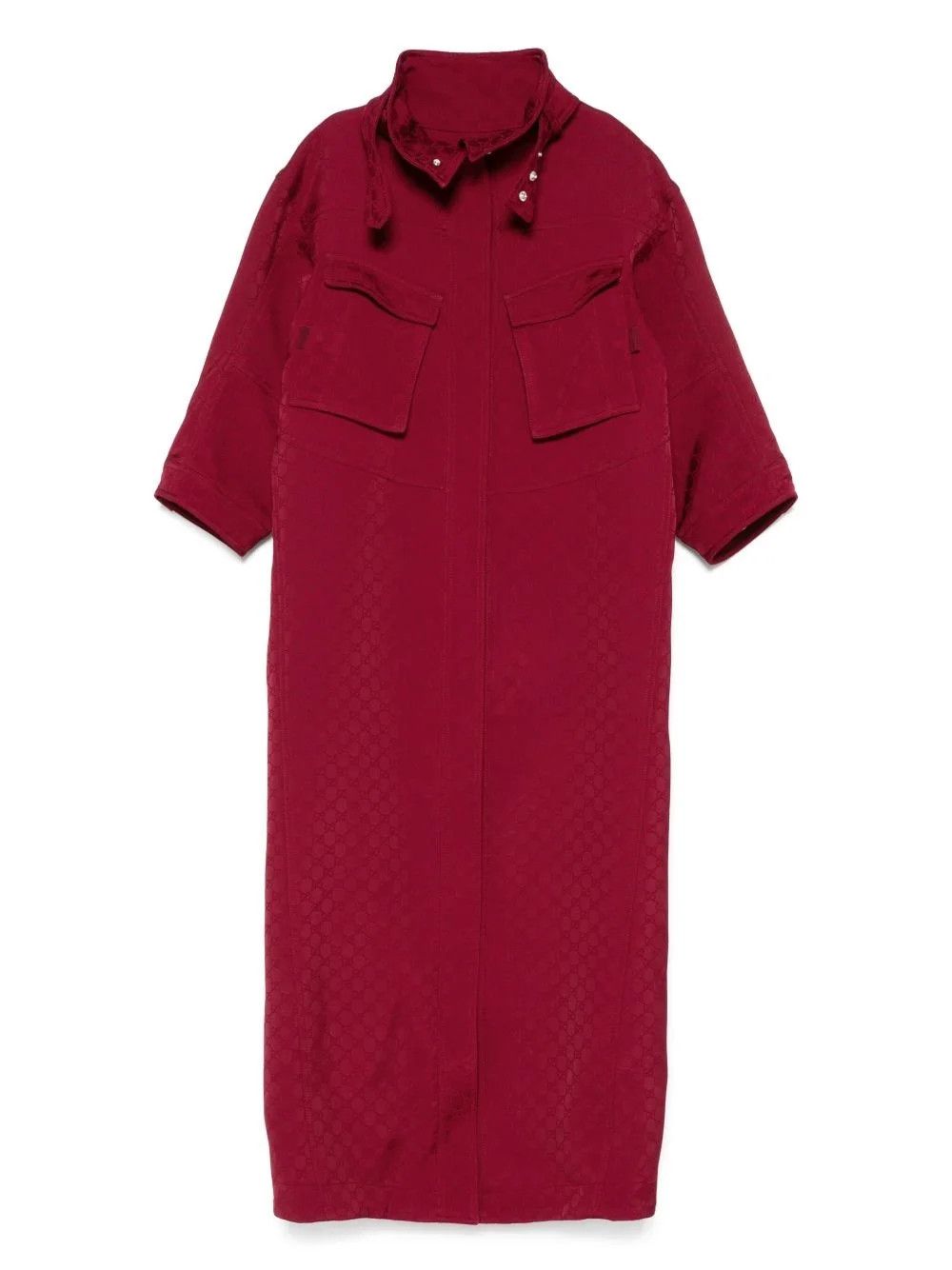 Gucci o1B3y1r0526 GG Fabric Jacquard Coat in Bordeaux Red Size M / US 6-8 / IT 42-44 - 1 Thumbnail
