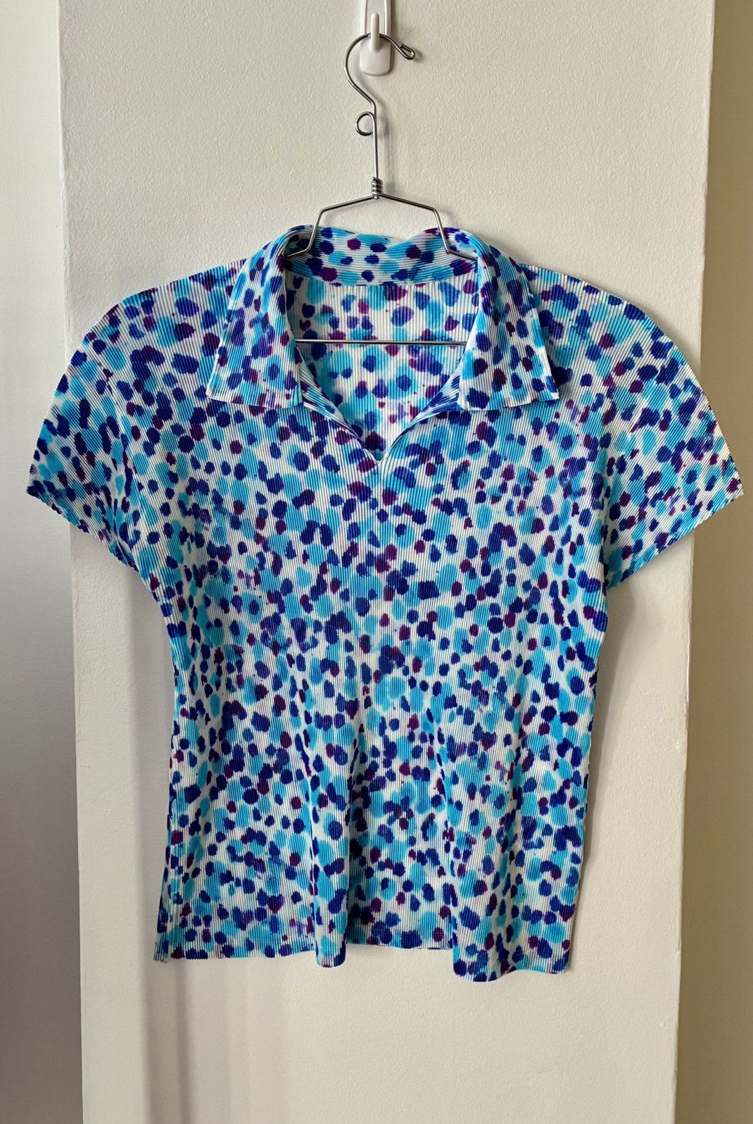 Pleats Please Issey Miyake PLEATS PLEASE Polka Dot Splatter Print Polo Size M / US 6-8 / IT 42-44 - 1 Thumbnail