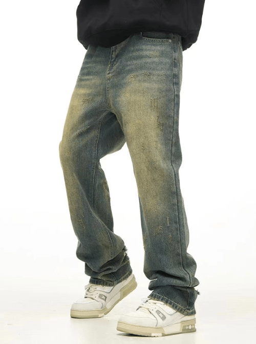 Japanese Brand × Jean American high street washed distressed flared jeans Size US 32 / EU 48 - 2 Thumbnail