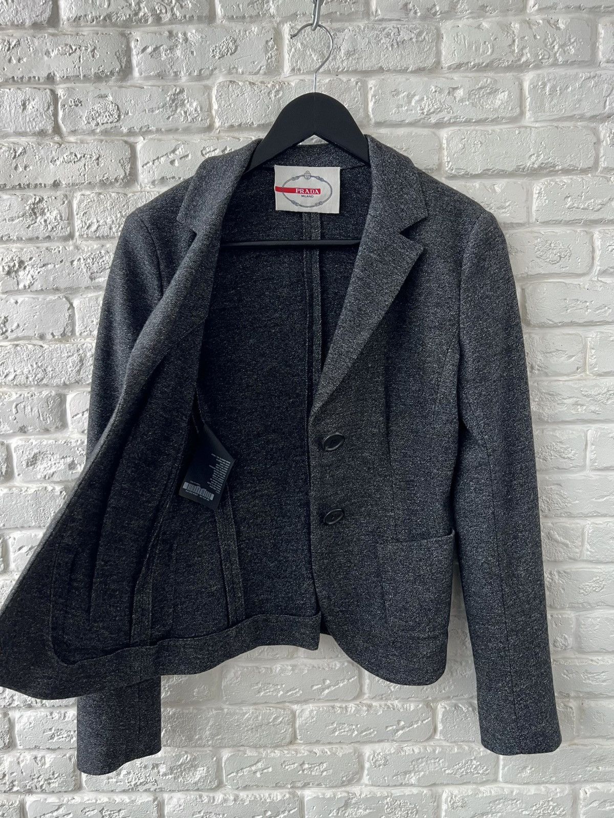 Prada Prada Milano Gray Wool Blazer Jacket Size M / US 6-8 / IT 42-44 - 2 Thumbnail