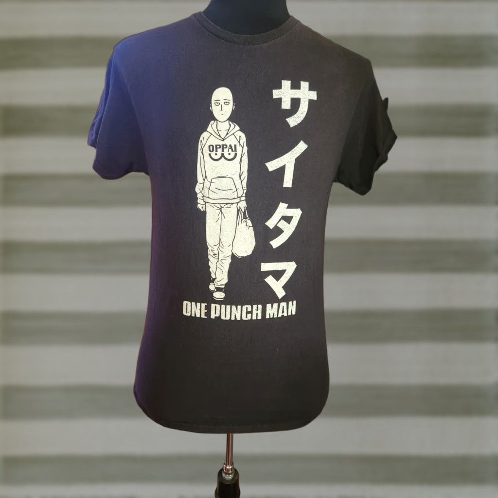 Vintage One Punch Man Oppai Men's Medium Black Short Sleeve Anime T-Shirt Size US M / EU 48-50 / 2 - 1 Thumbnail